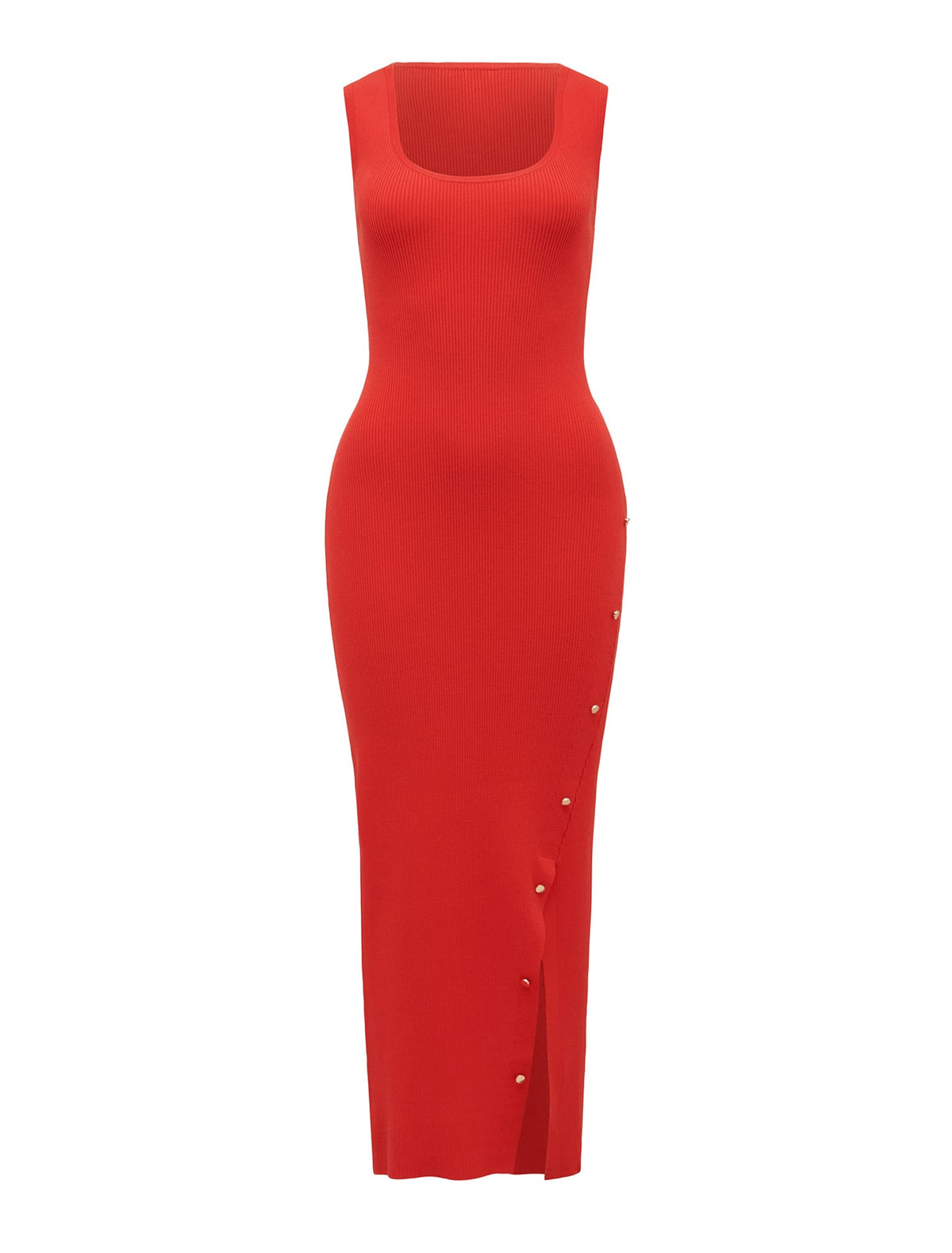 Chelsea Hardware Detail Midi Dress Red_mannequin