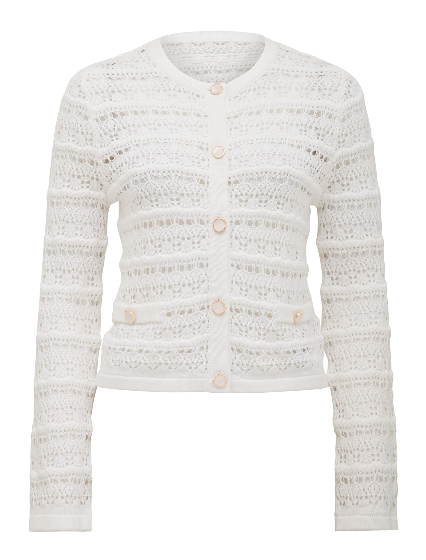 Melanie Open Stitch Cardigan Porcelain_mannequin