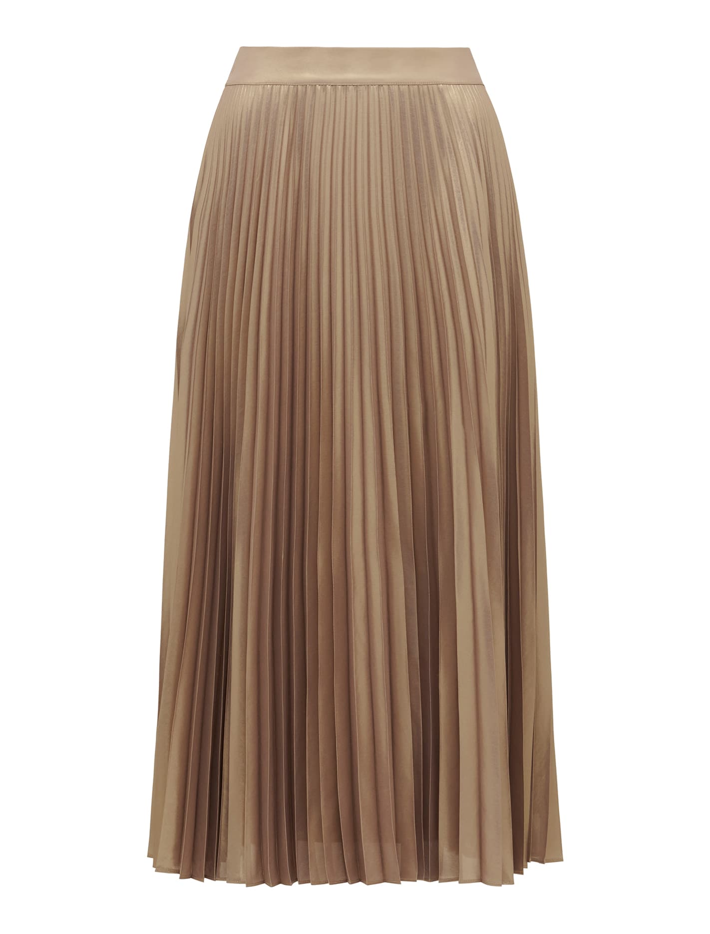Estella Metallic Pleated Maxi Skirt Soft Gold_mannequin
