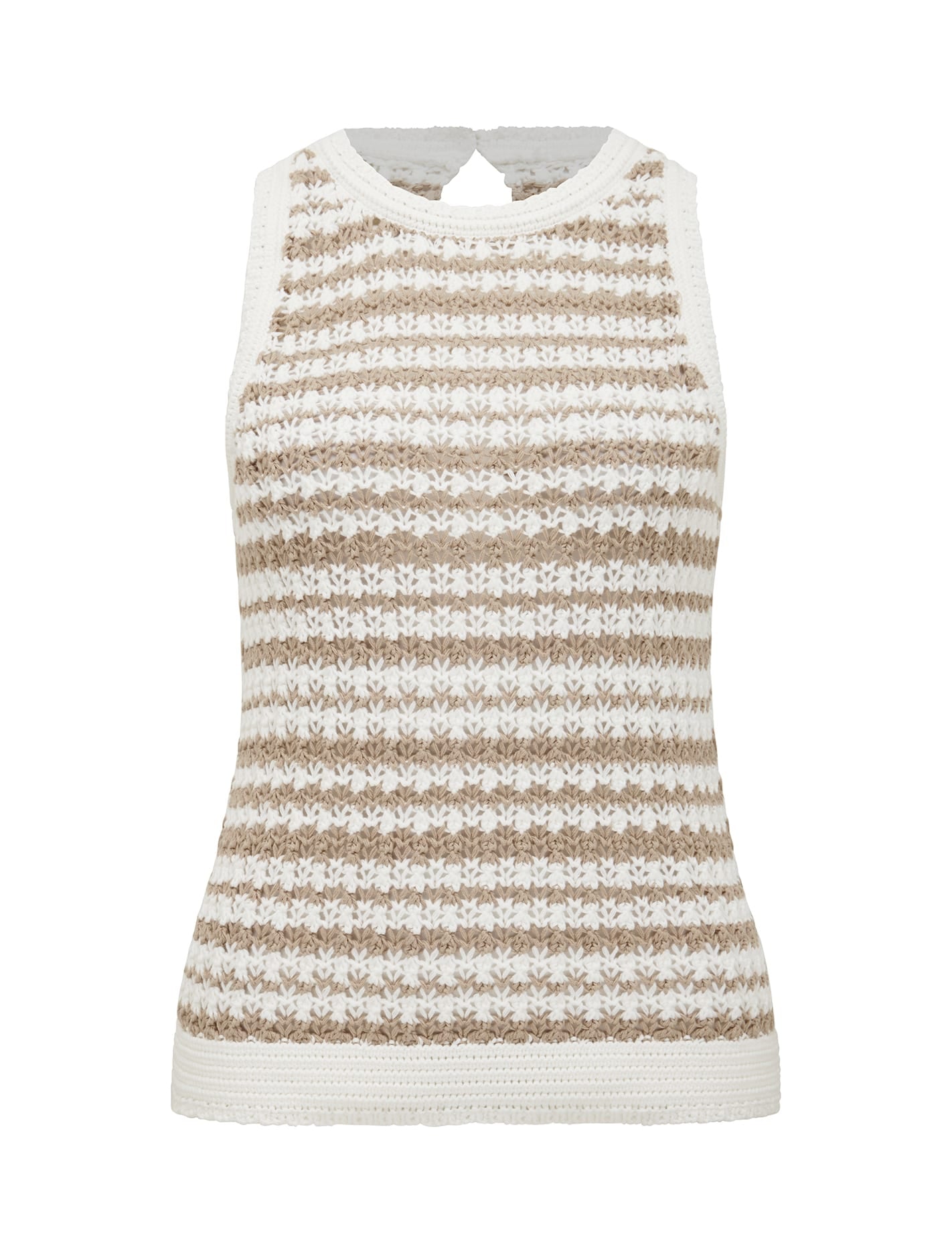 Bailee Stripe Crochet Look Top Neutral Stripe_mannequin