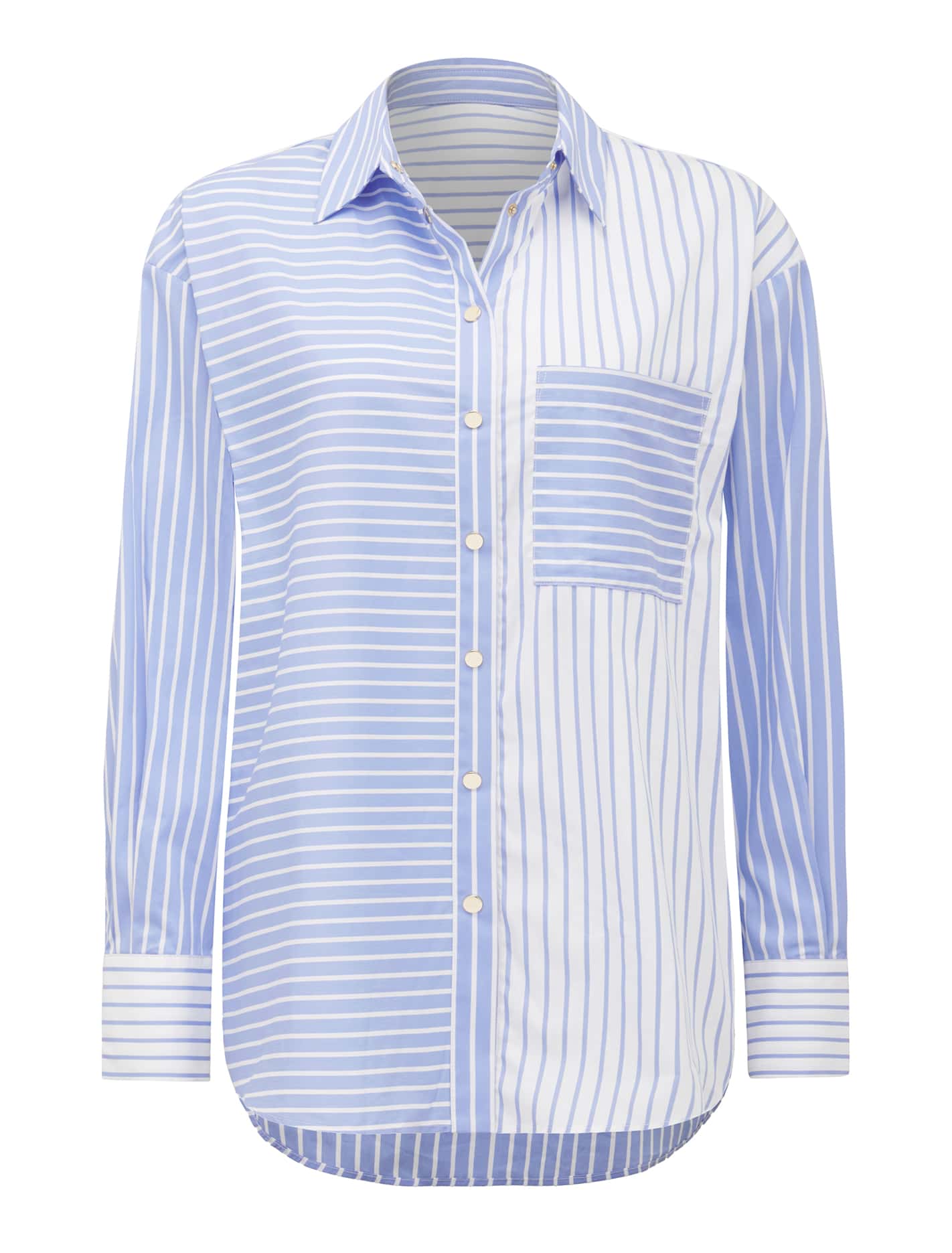 Stacy Stripe Shirt Blue Stripe_mannequin