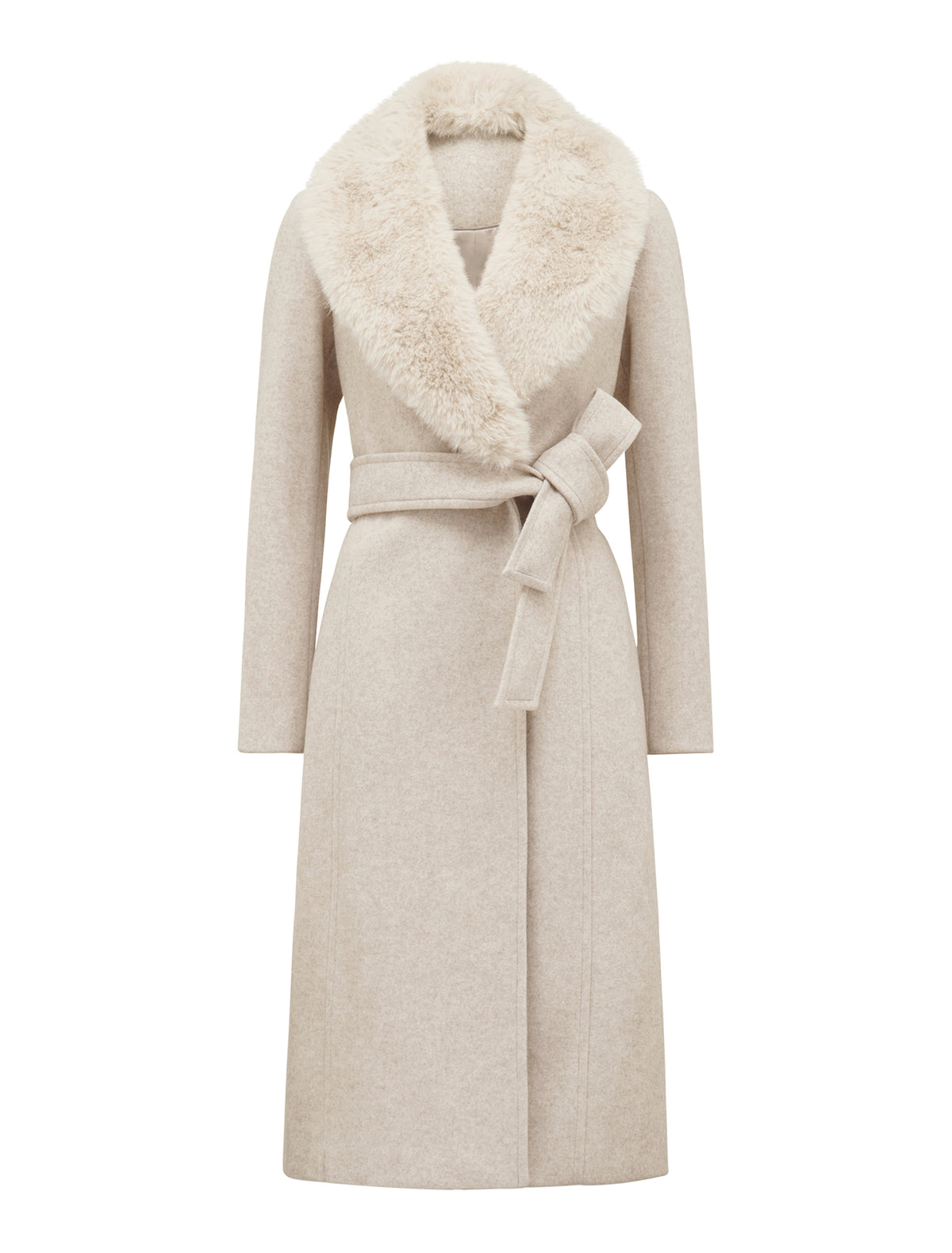 Monica Faux-Fur Collar Wrap Coat Mink Marle_mannequin
