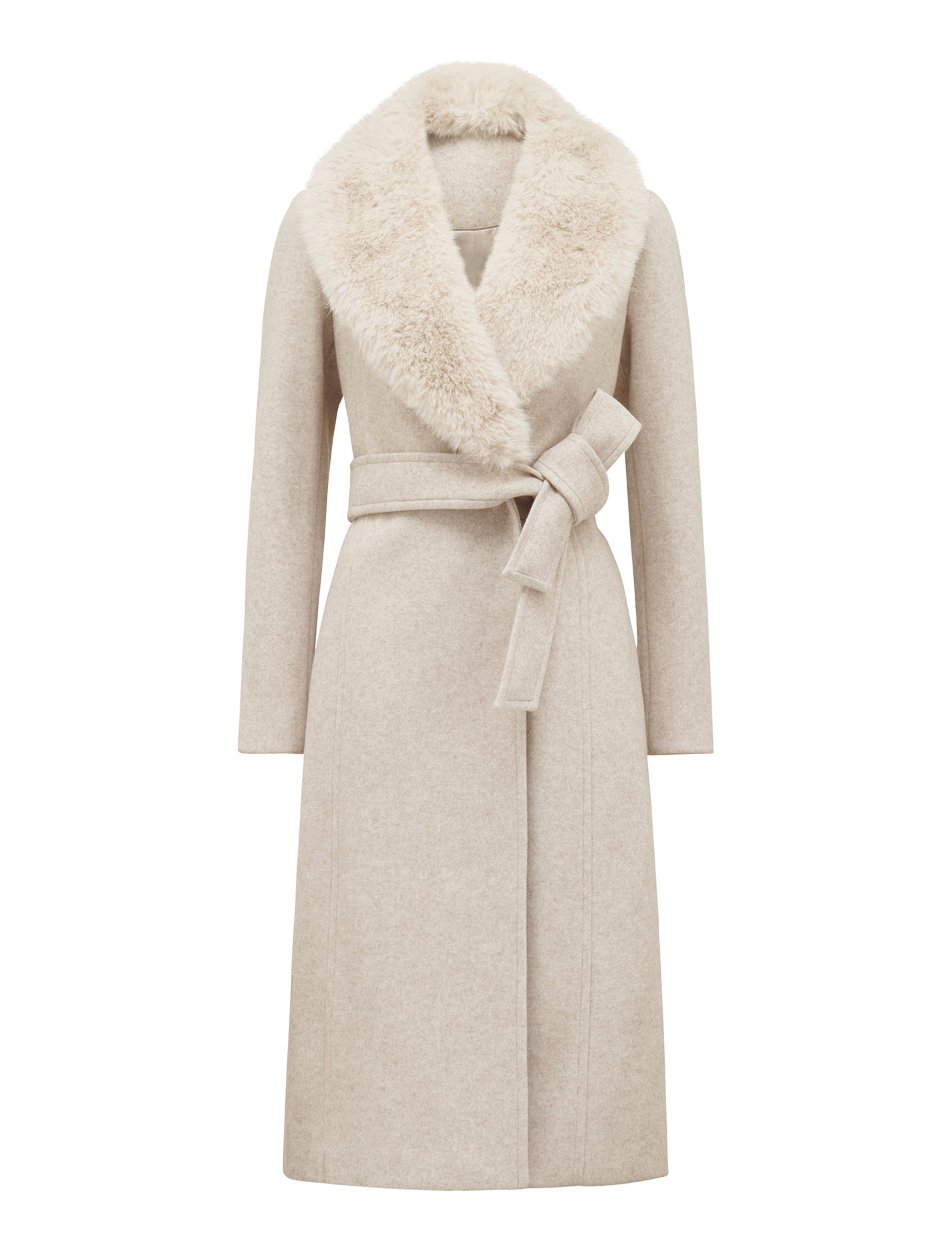 Monica Faux-Fur Collar Wrap Coat Mink Marle_mannequin