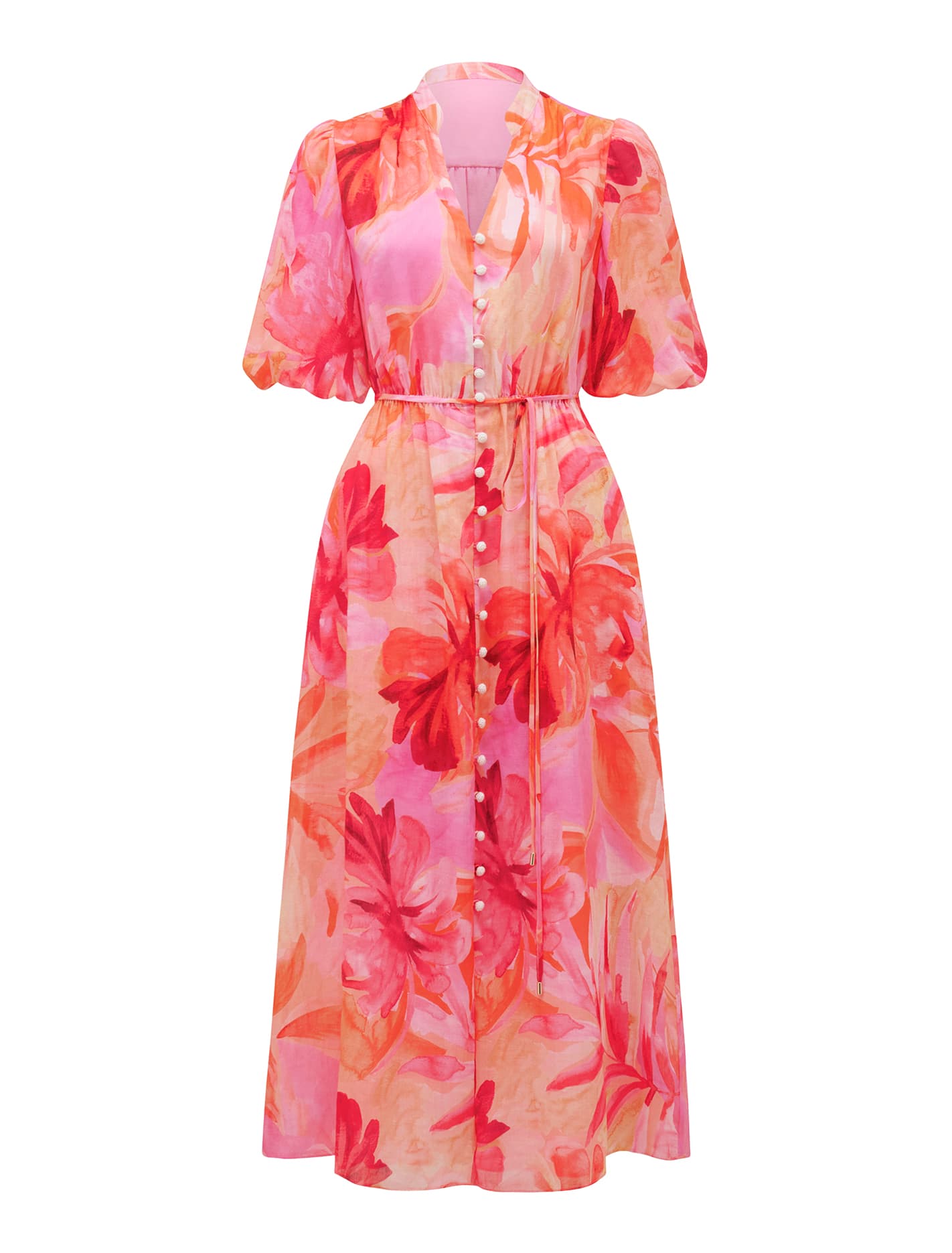 Loren Puff Sleeve Midi Capella Tropical_mannequin