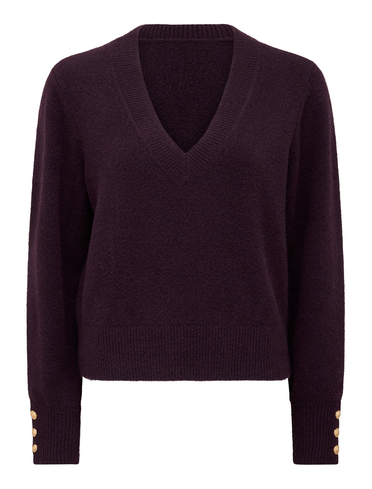 Sabrina Button Cuff Knit Sweater Mulberry_mannequin
