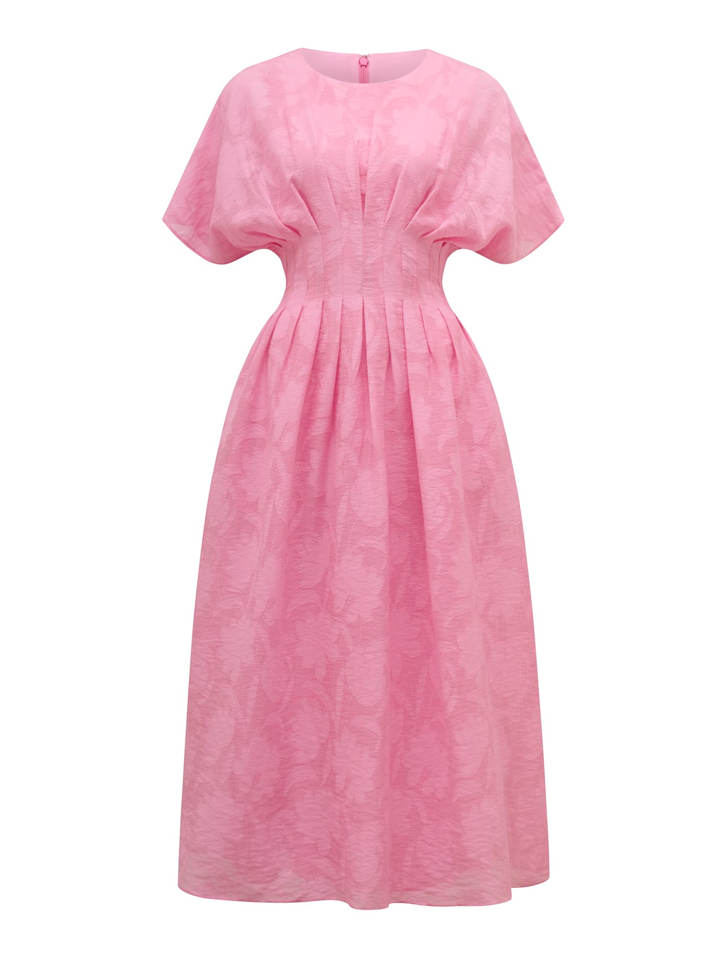 Eve Jacquard Seam Midi Dress Dolly Pink_mannequin