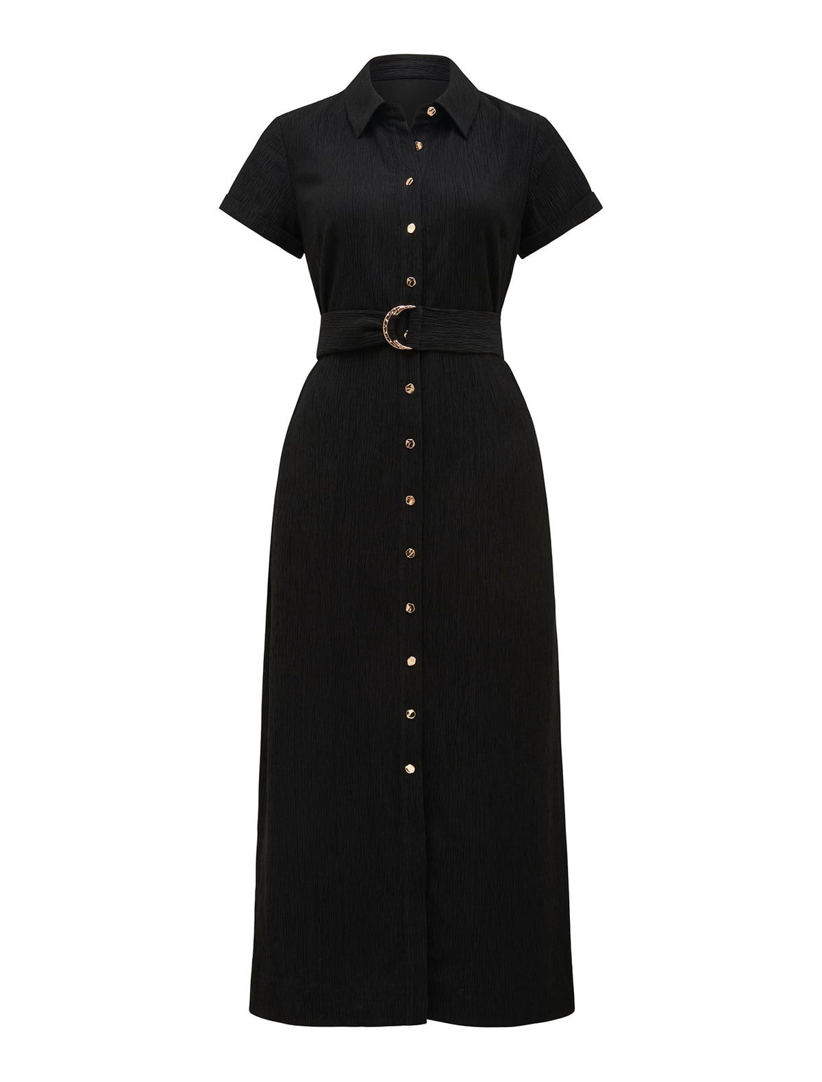 Briley Textured Shirt Dress Black_mannequin