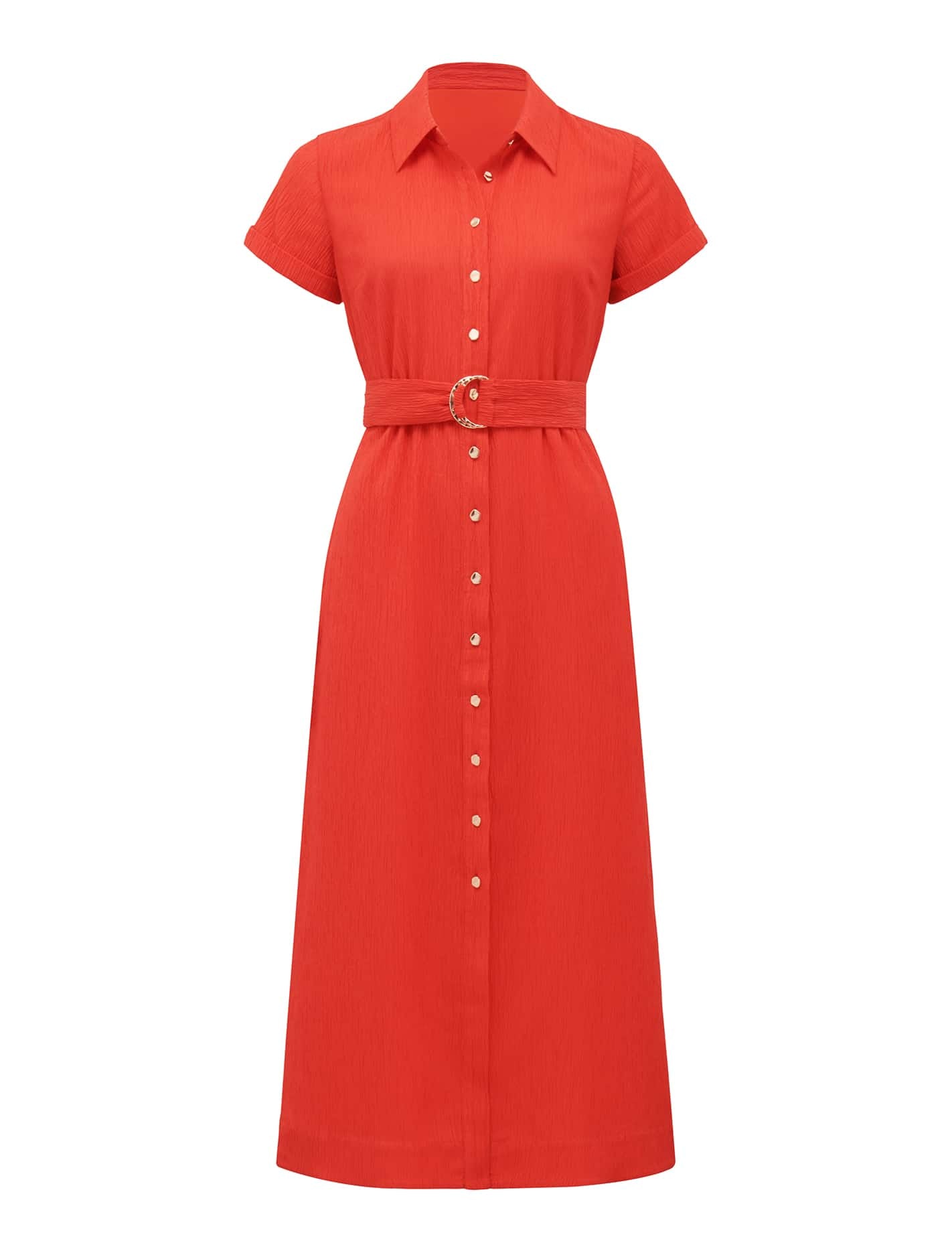 Briley Textured Shirt Dress Cherry Tomato_mannequin