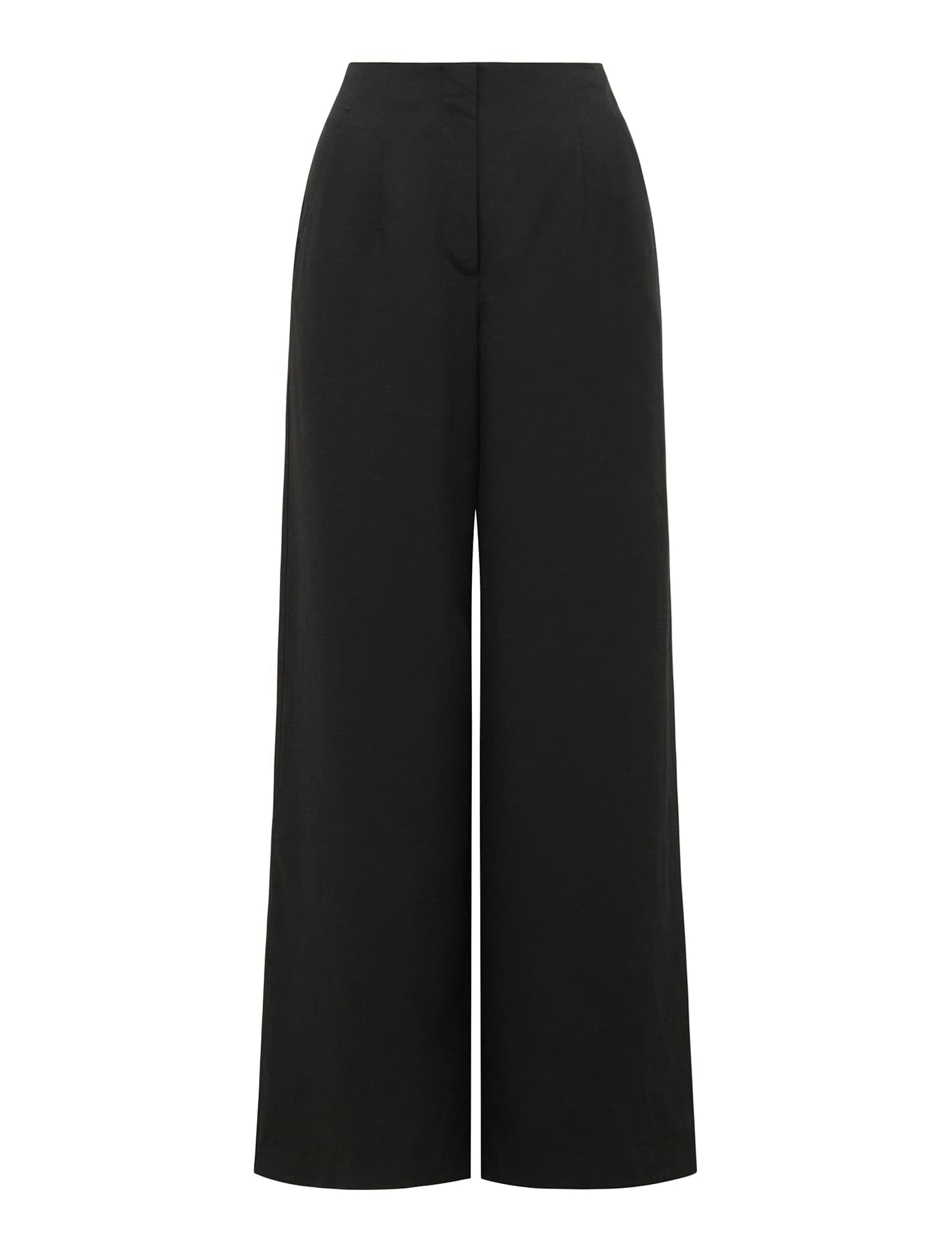 Mona Linen Wide Leg Pant Black_mannequin