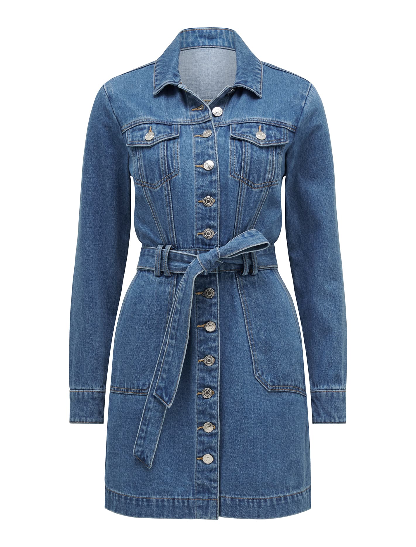 Raelyn Denim Dress Mid Wash_mannequin
