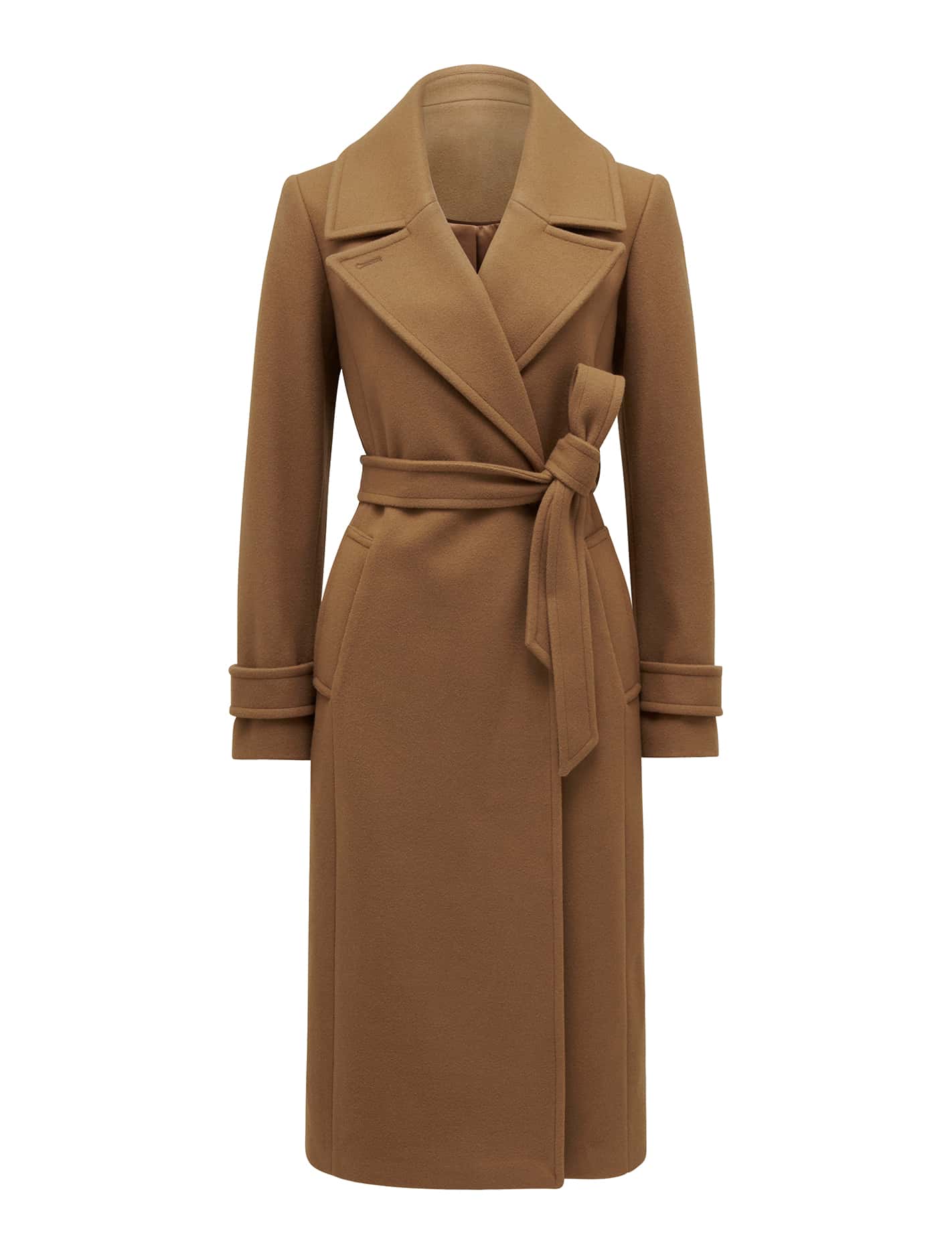 Sadie Belted Coat Dark Camel_mannequin
