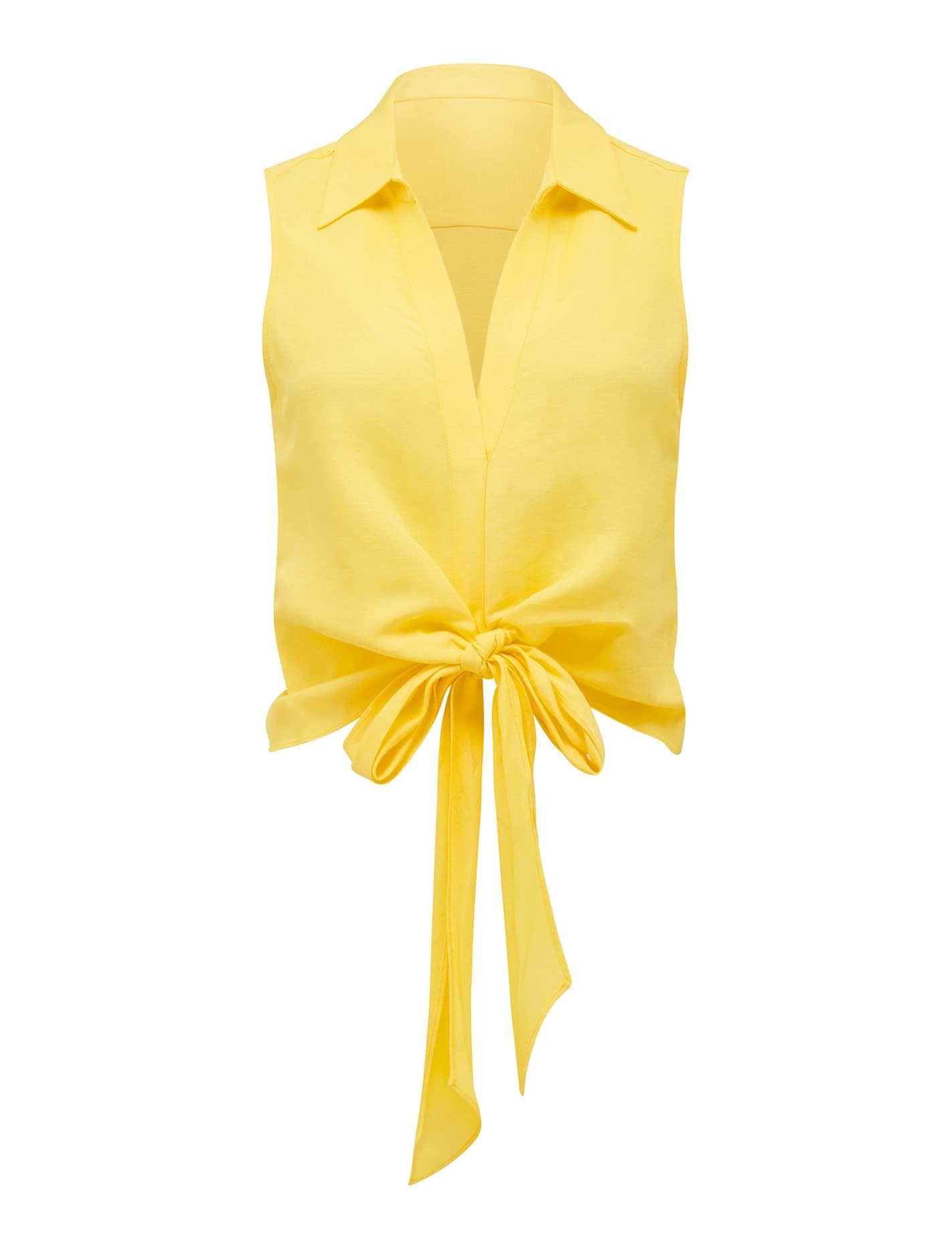 Tanya Tie Front Shirt Aspen Gold_mannequin