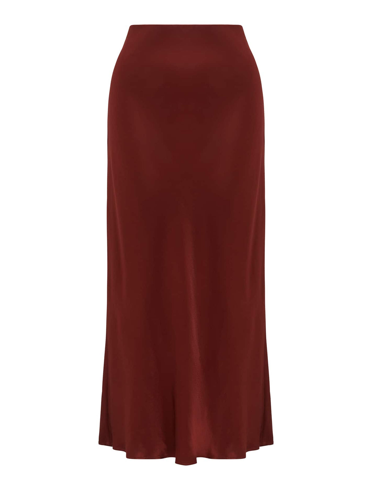 Prue Petite Satin Bias Midaxi Skirt Burnt Red_mannequin