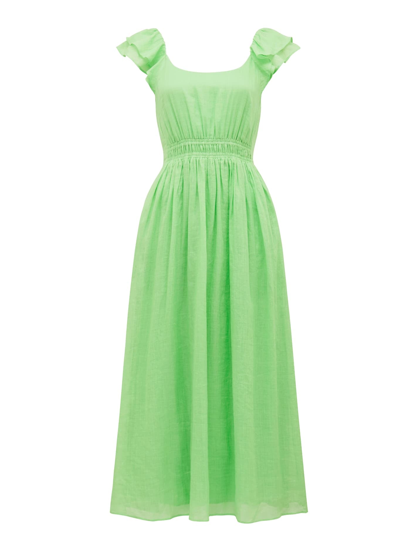 Tonya Flutter Sleeve Dress Green Guage_mannequin