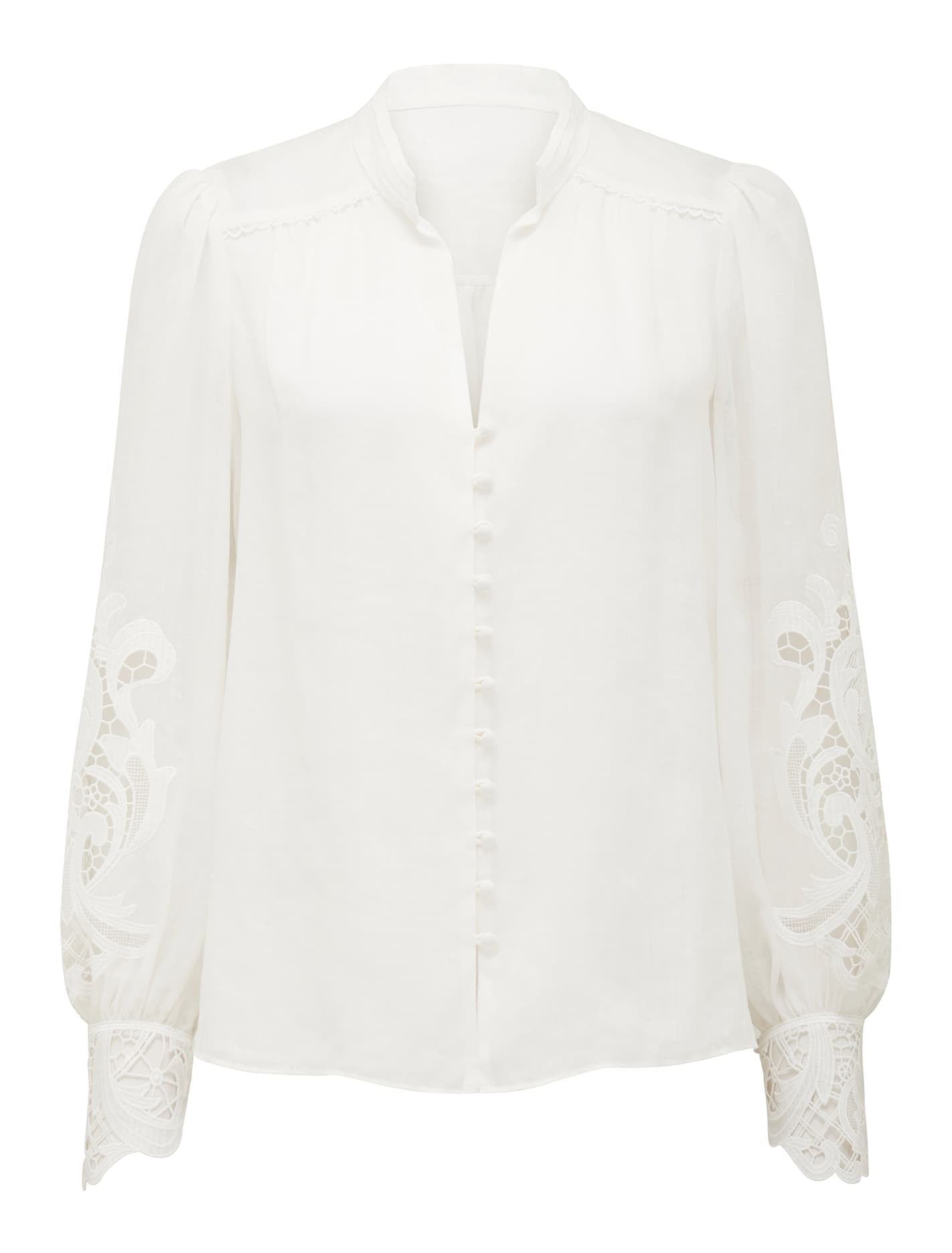 Aria Lace Mix Blouse Porcelain_mannequin