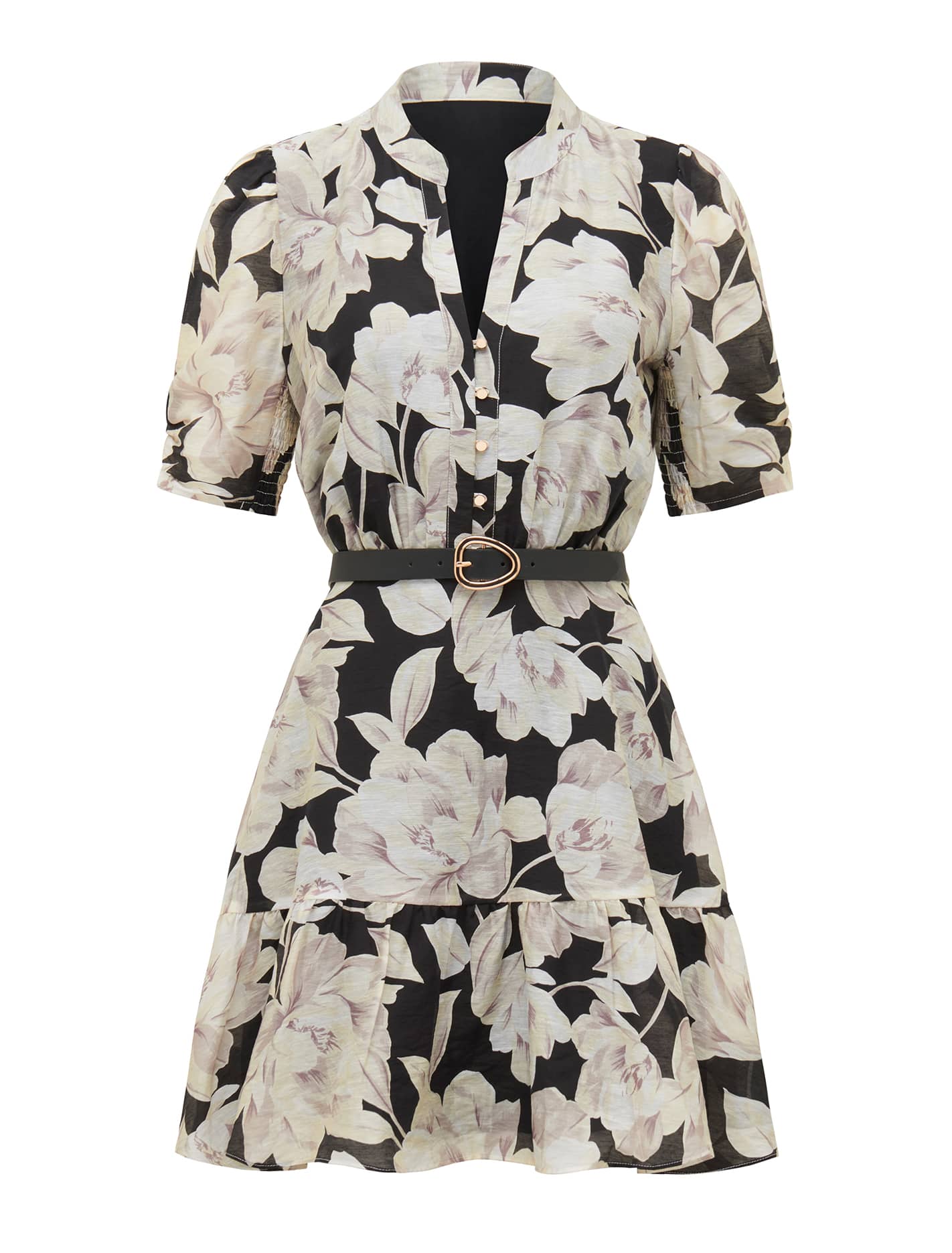 Brinkley Puff Sleeve Mini Dress Light Wright Floral_mannequin