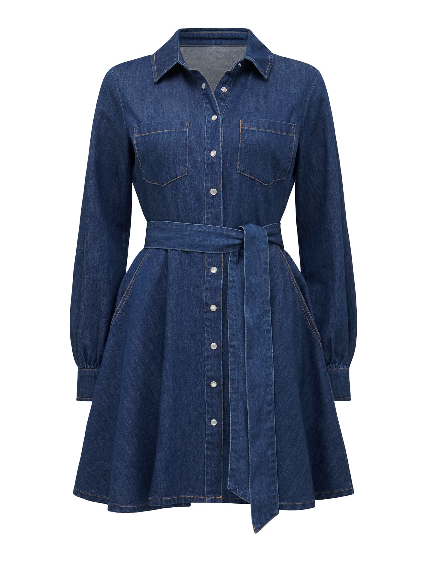 Colette Denim Shirt Dress Dark Wash_mannequin