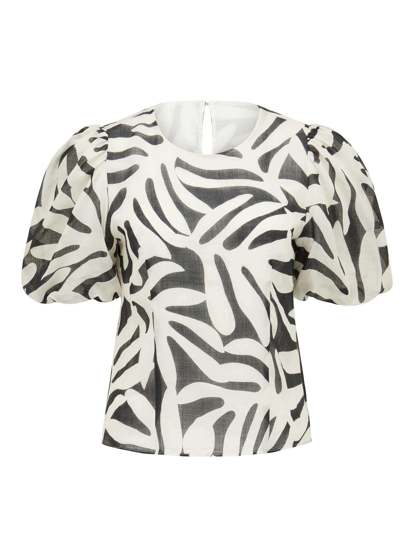 Lula Puff Sleeve Top Milos Leaf_mannequin