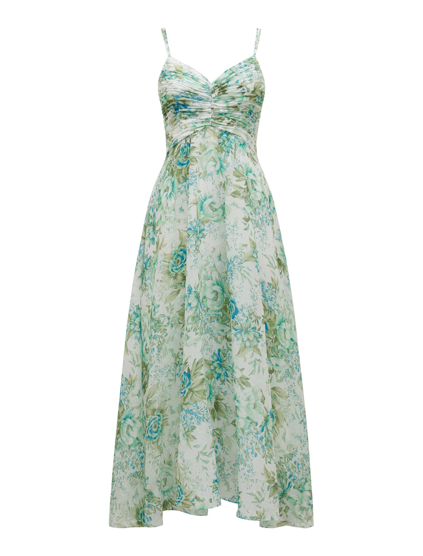 Jolie Petite Ruched Bodice Maxi Light Merton Floral_mannequin