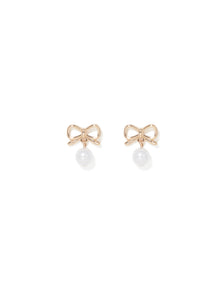 Bailey Bow & Pearl Earrings Gold/Pearl_mannequin
