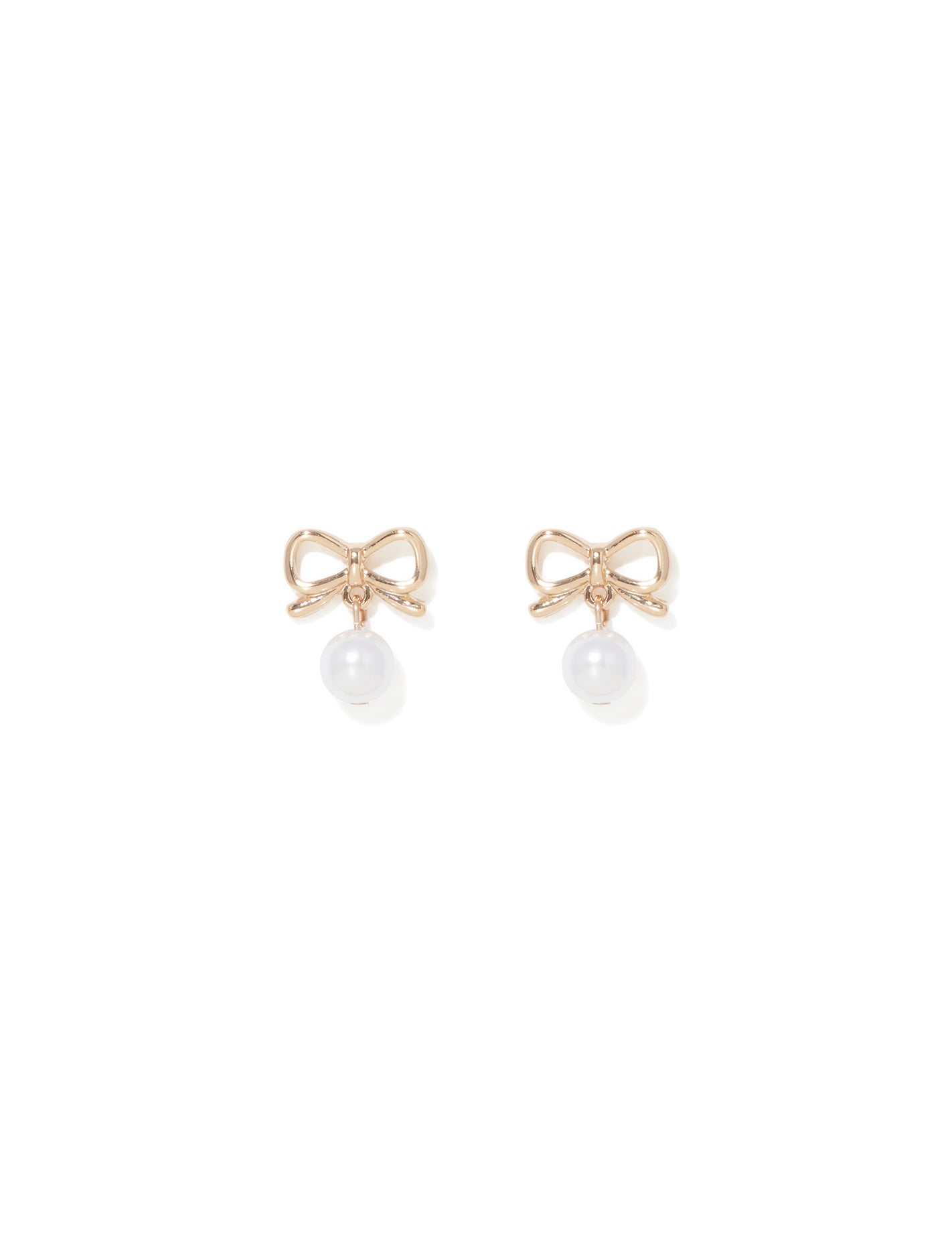 Bailey Bow & Pearl Earrings Gold/Pearl_mannequin