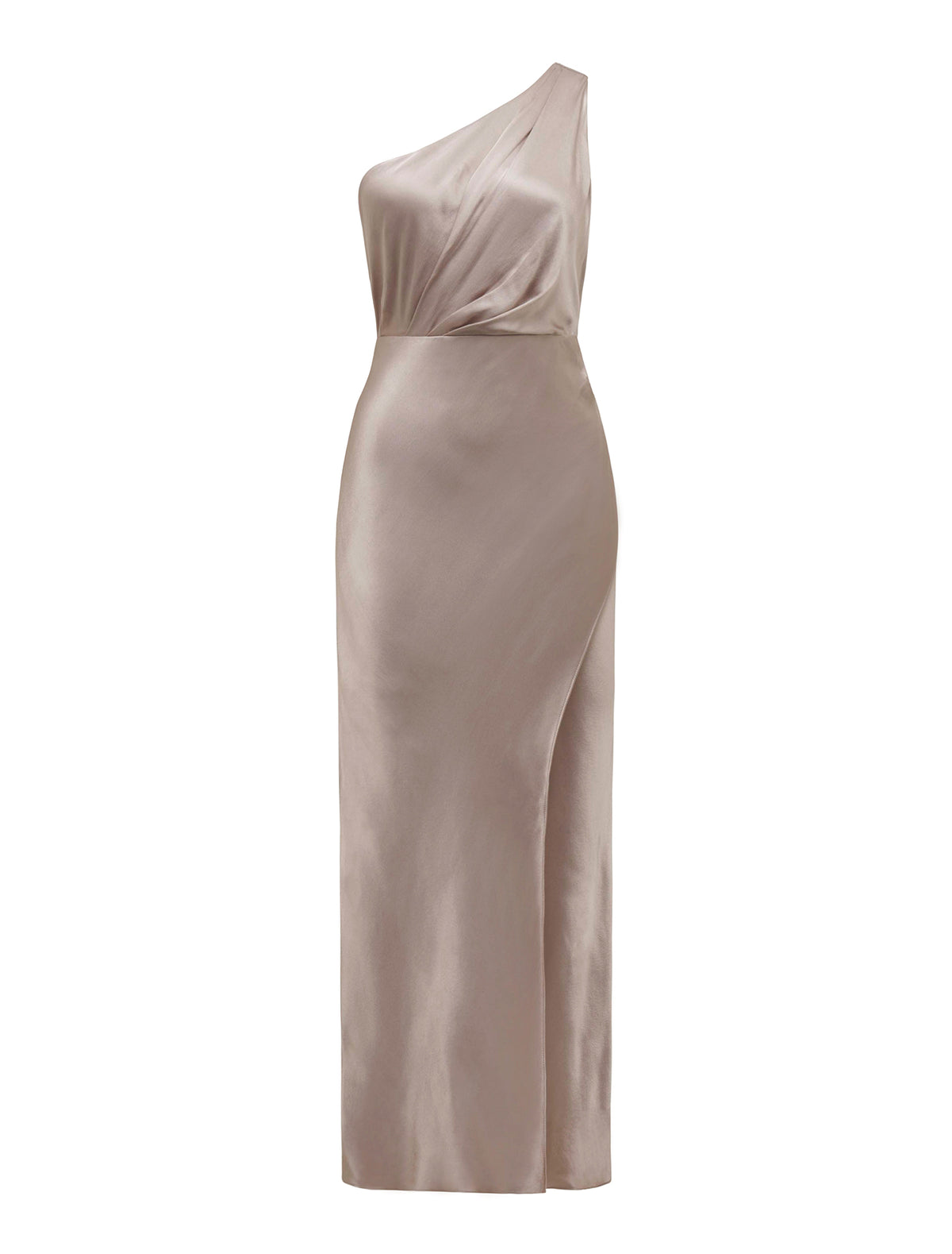 Emily Petite One Shoulder Maxi Beige Pearl_mannequin