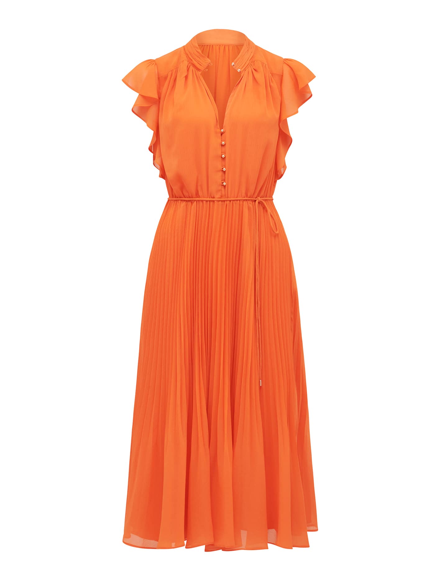 Juliet Petite Pleated Midi Dark Gerbera_mannequin