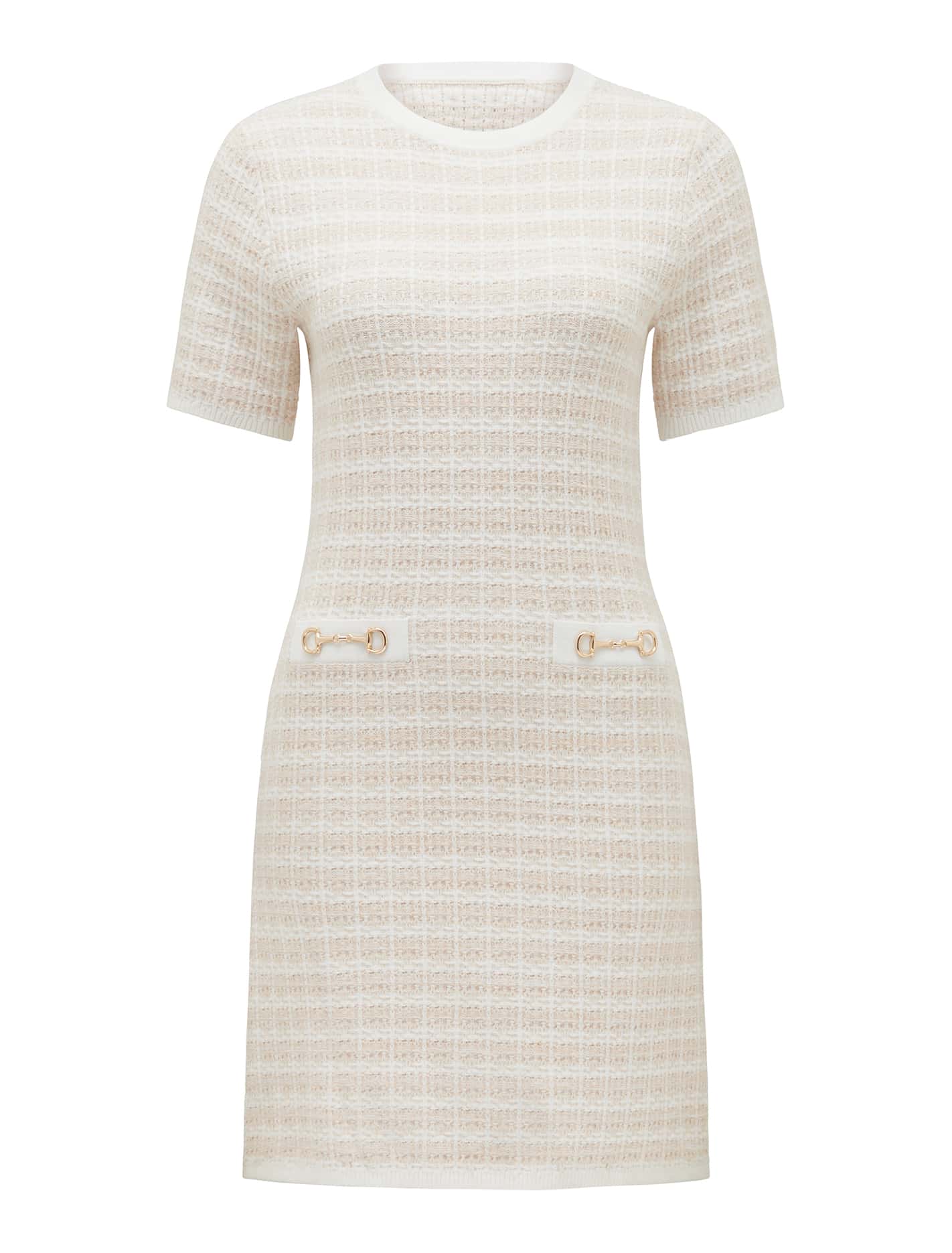Paloma Check Mini Dress Neutral Check_mannequin