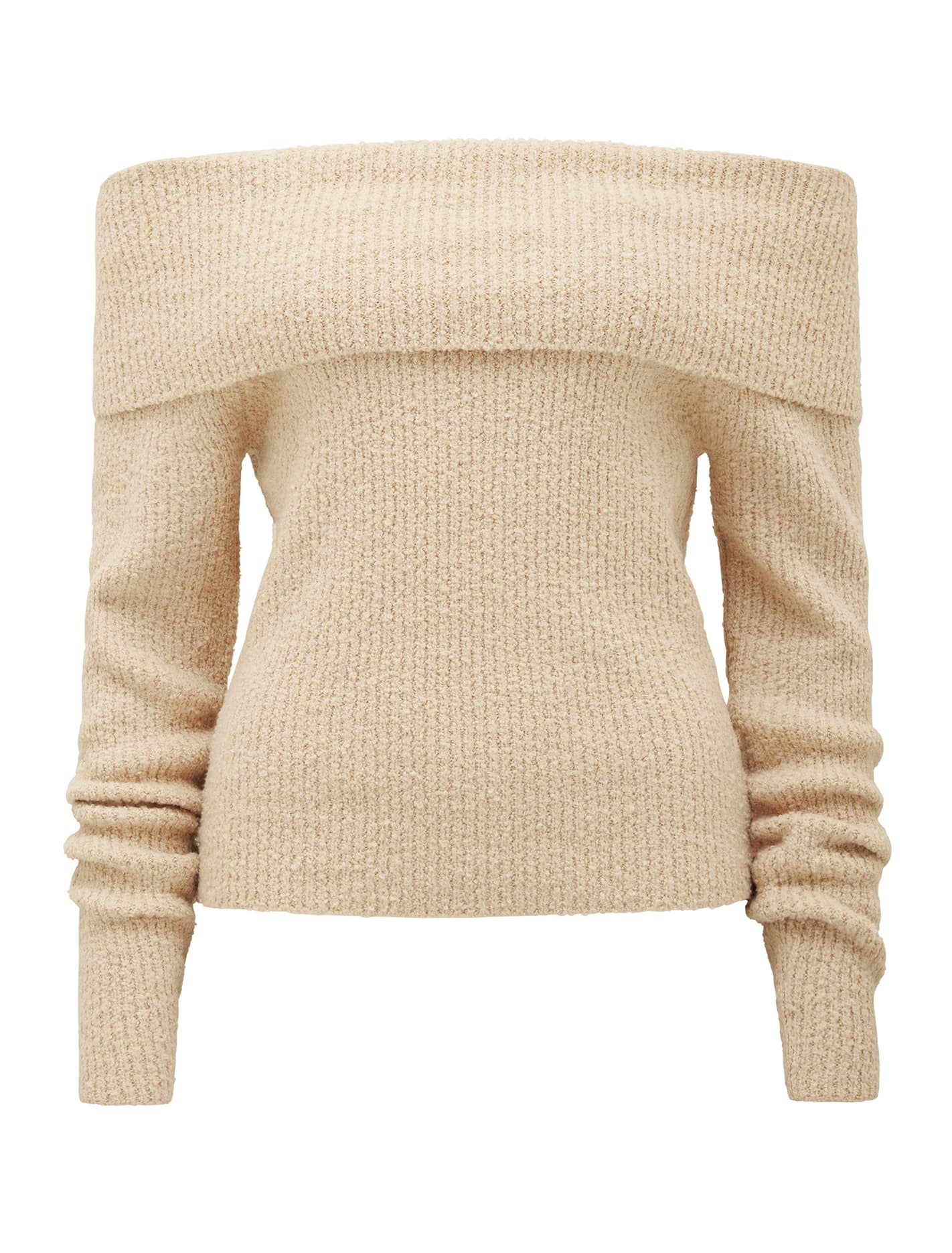 Mariah Boucle Bardot Sweater Neutral_mannequin