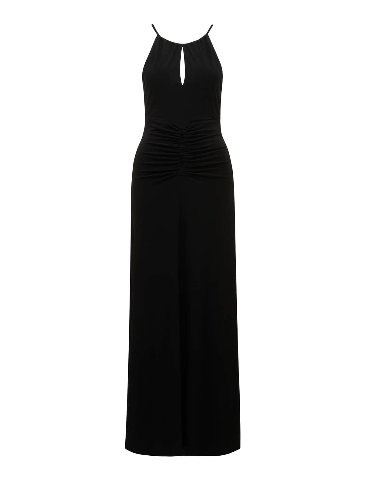 Whitney Gathered Midi Dress Black_mannequin