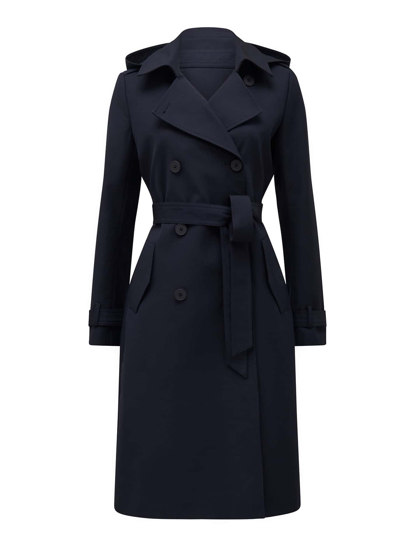 Maggie Hooded Water Resistant Trench True Navy_mannequin