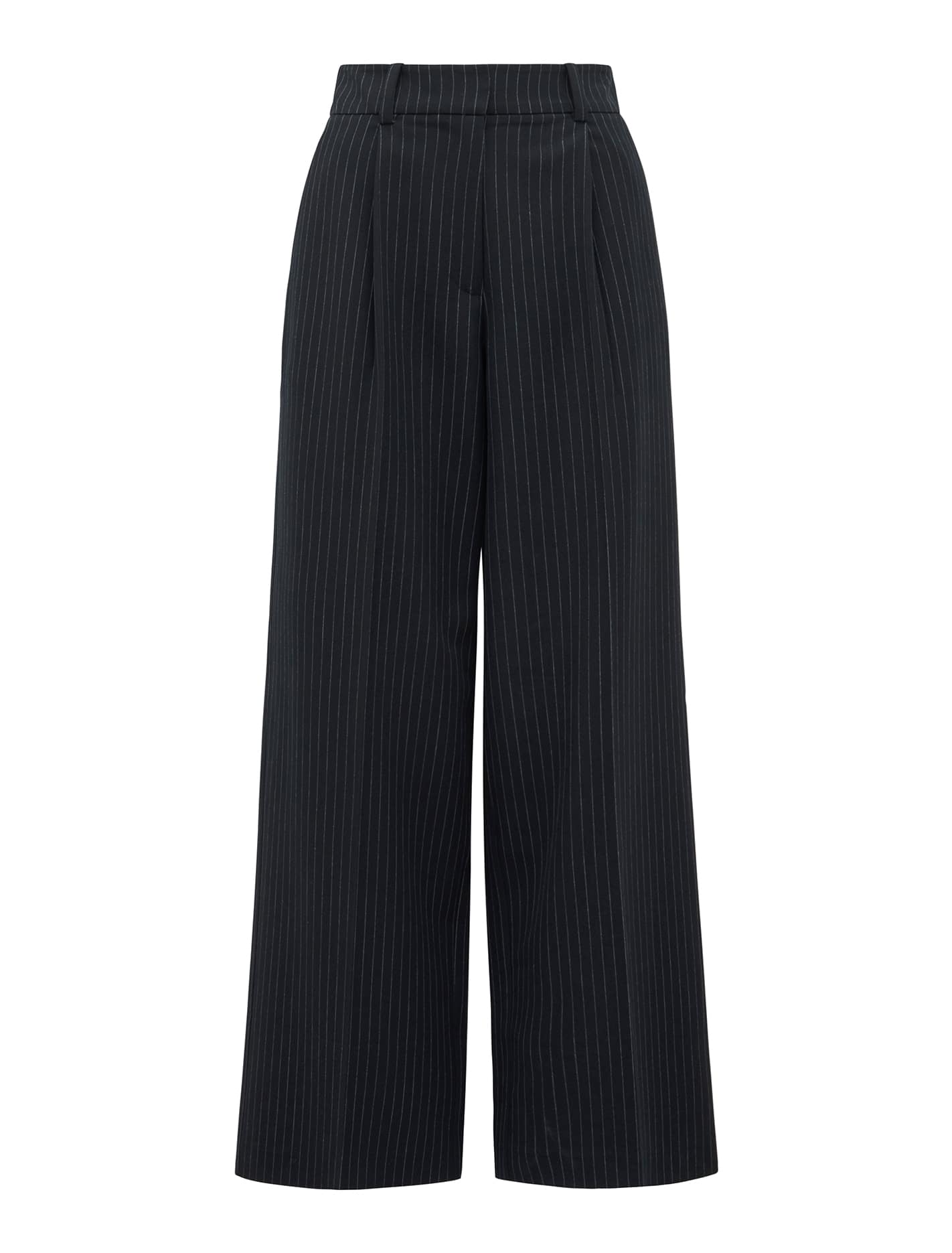 Noa Pinstripe Wide Leg Pants Navy Pinstripe Suit_mannequin
