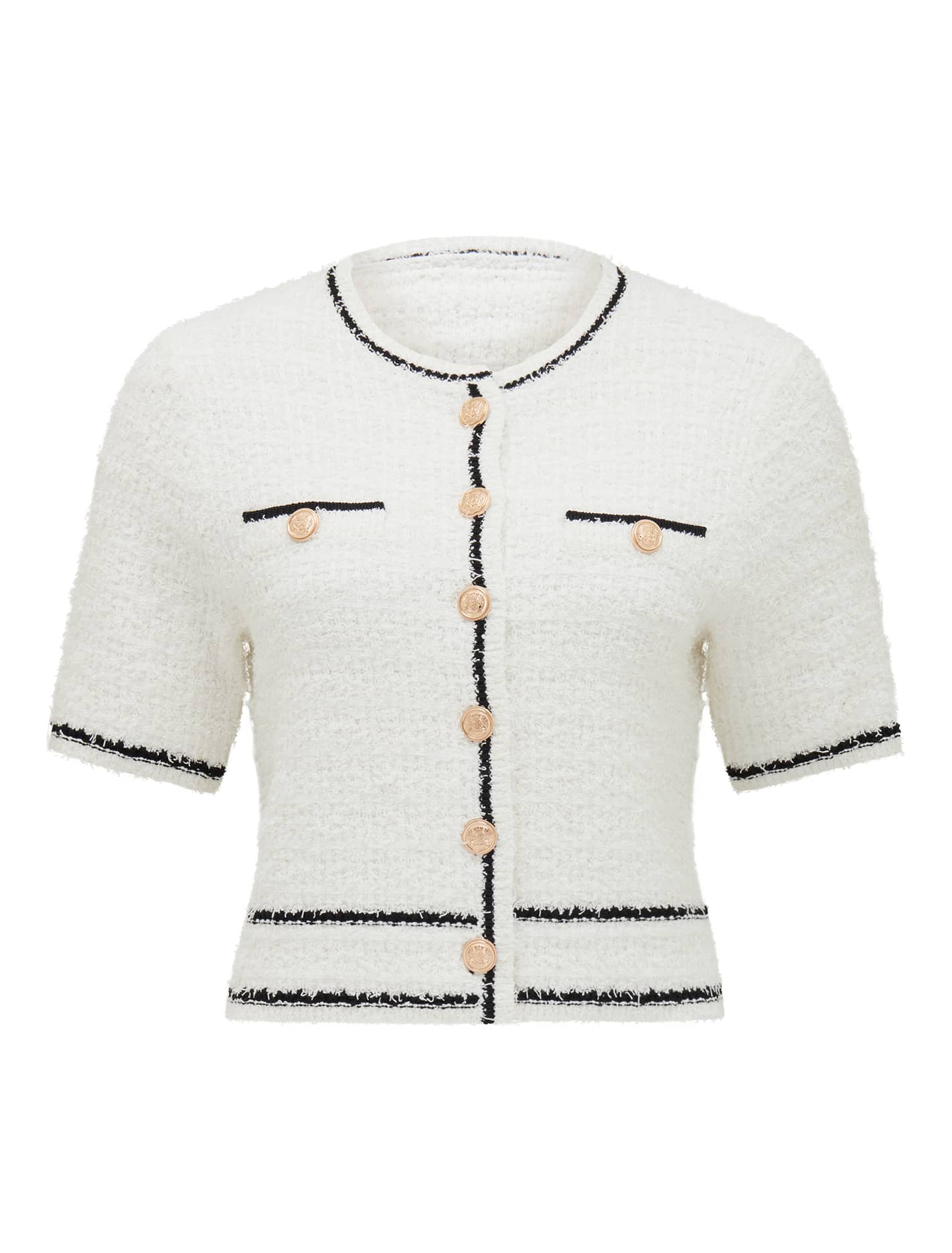 Margot Knitted Tee Mono Tipped_mannequin
