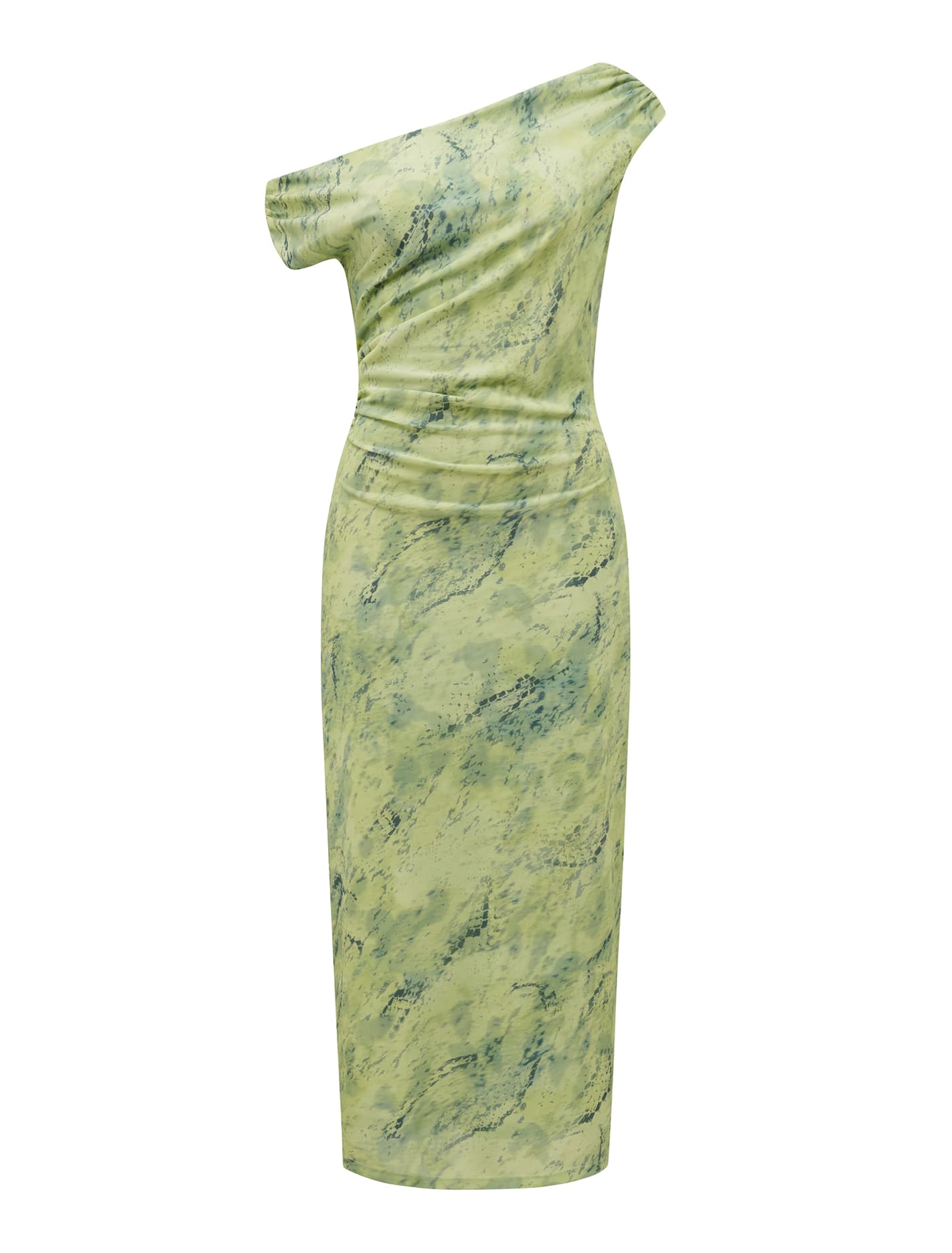 Gracelynn Twist Shoulder Mesh Midi Citrus Serpent_mannequin