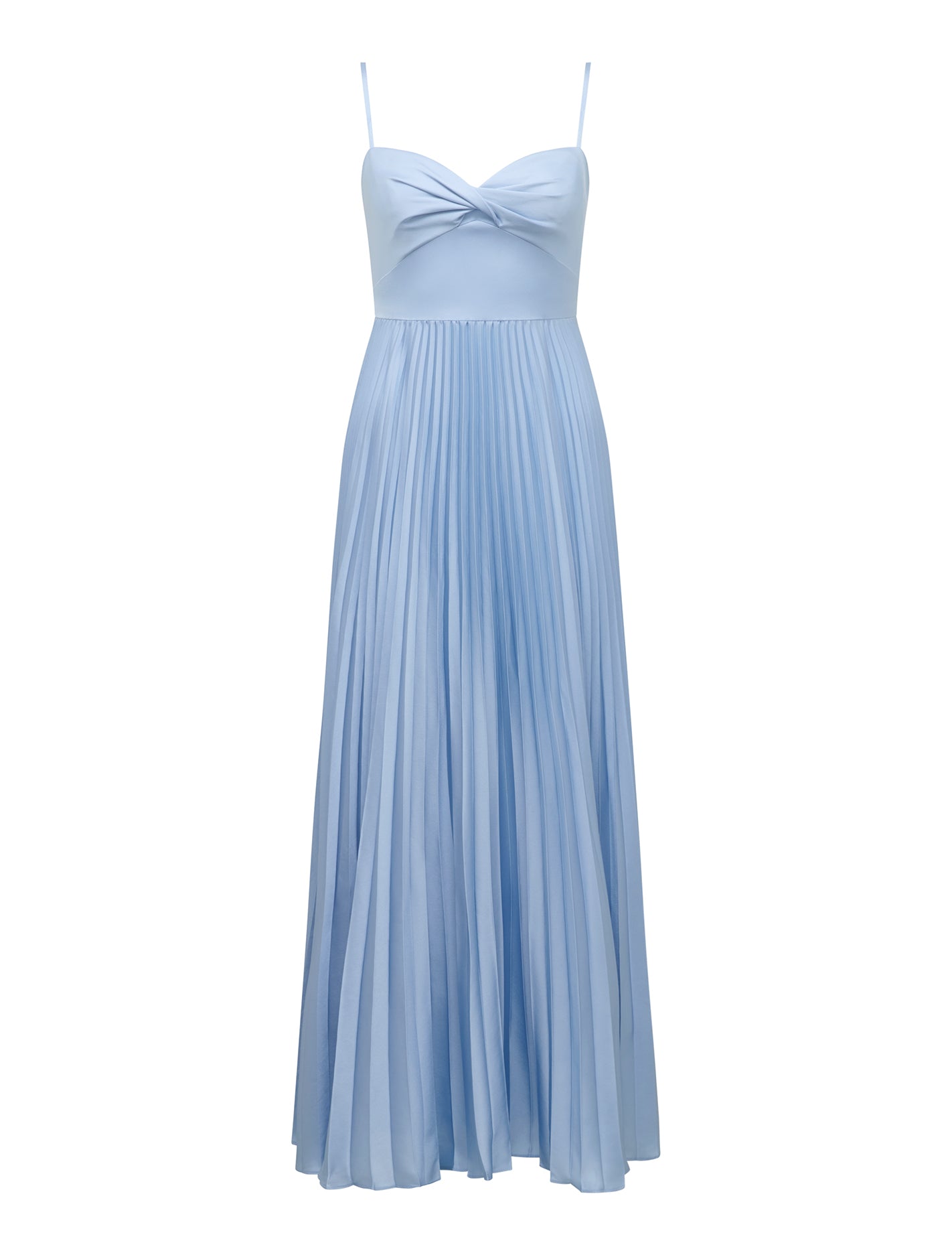 Chloe Pleated Midi Dress Misty Sky_mannequin
