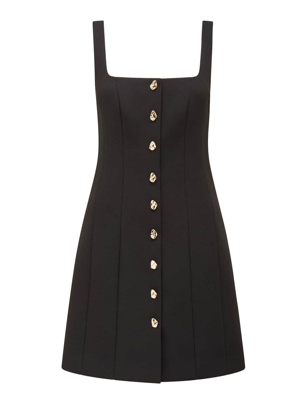 Penny Button-Down Mini Dress Black_mannequin