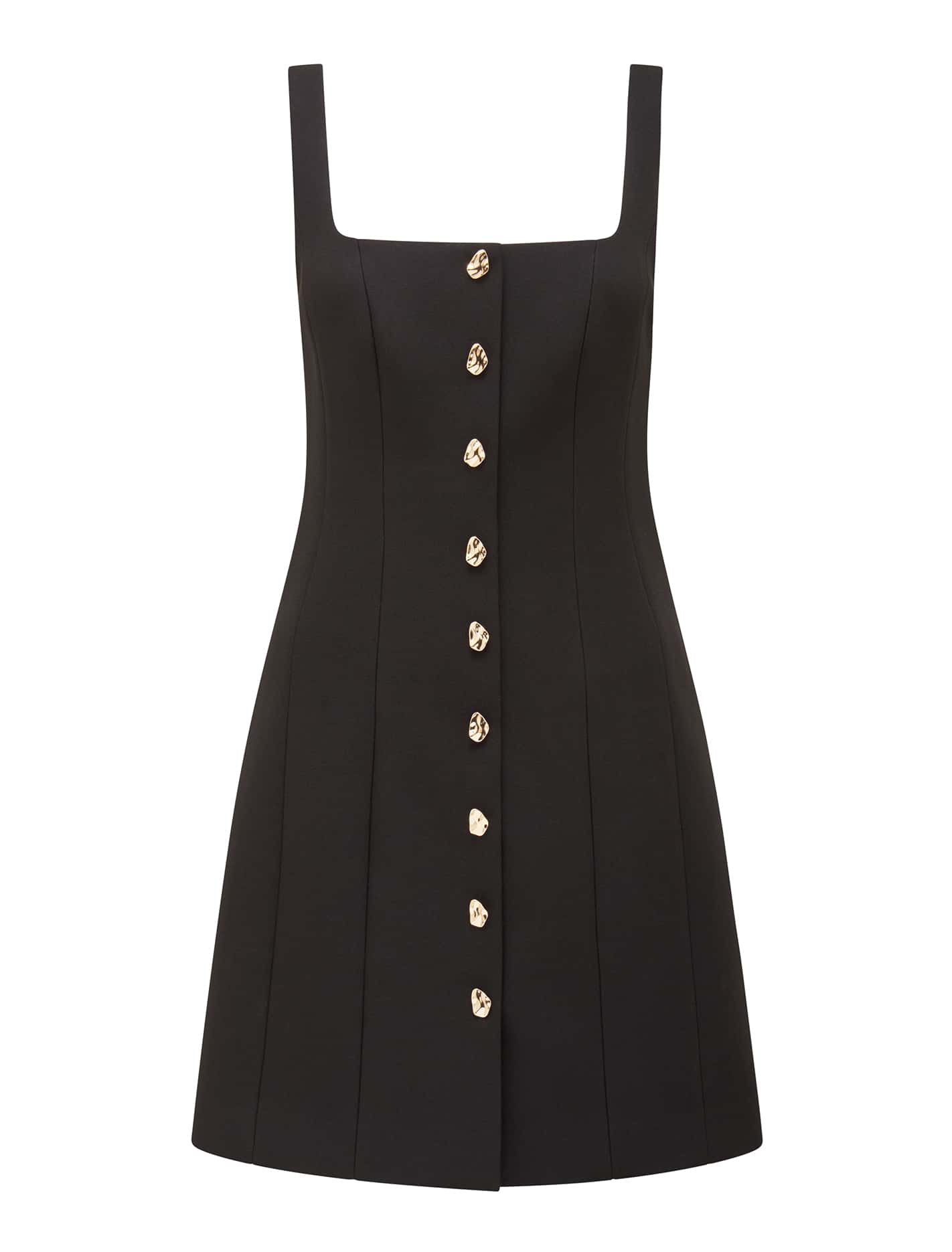 Penny Button-Down Mini Dress Black_mannequin
