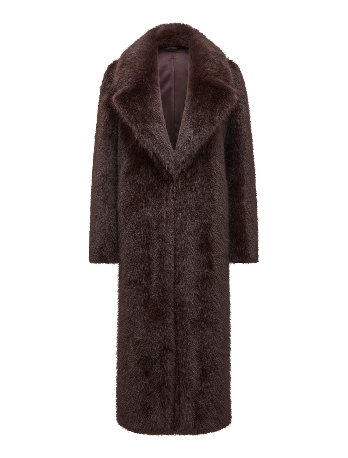 Hunter Maxi Faux Fur Coat Dark Chocolate_mannequin