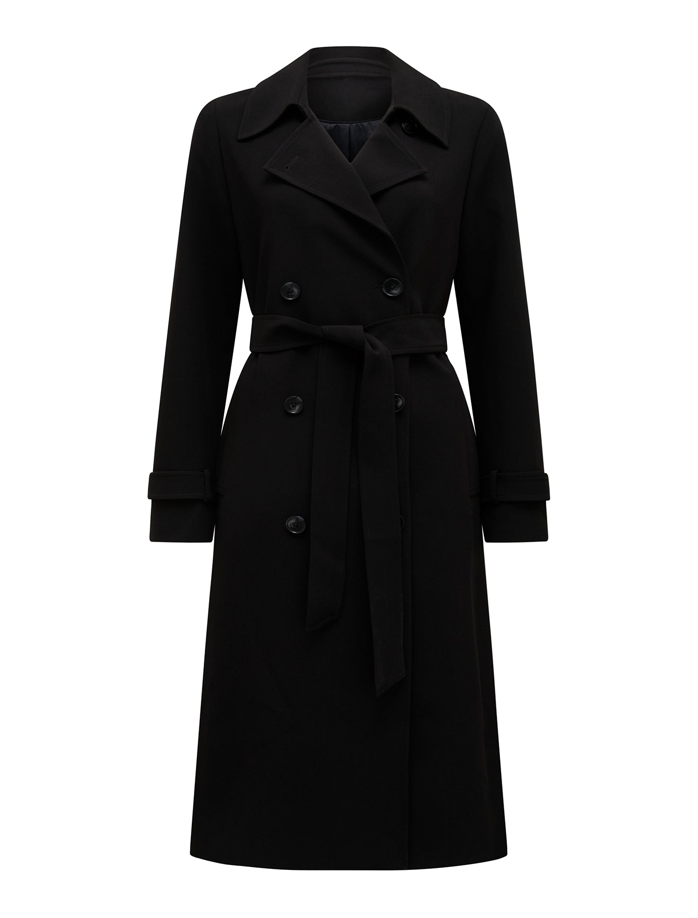 Leanne Crepe Trench Coat Black_mannequin