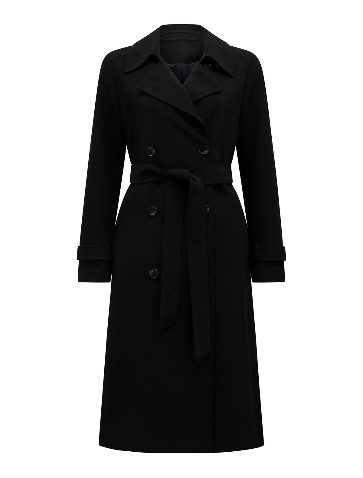 Leanne Crepe Trench Coat Black_mannequin