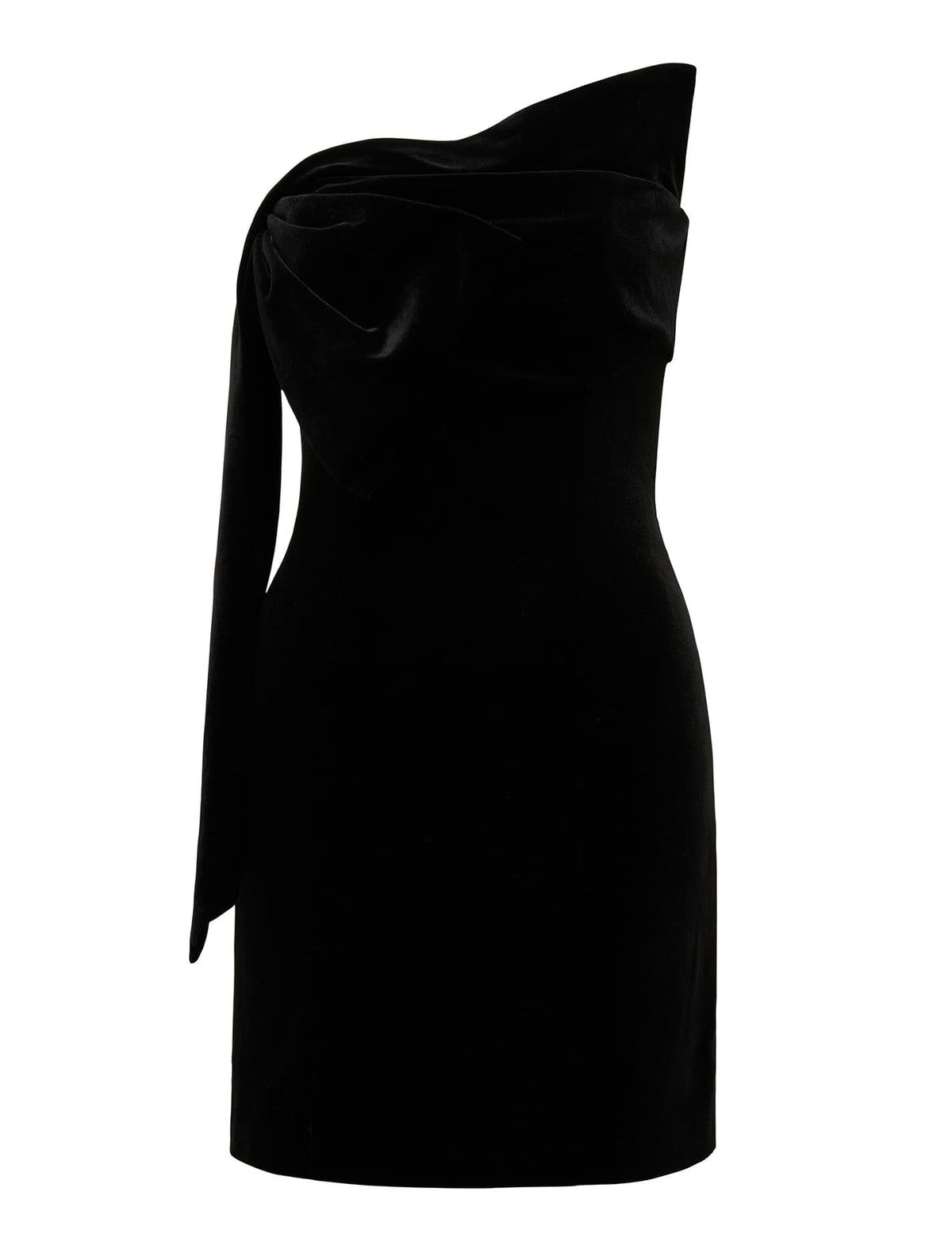 Maia Velvet Bow Mini Dress Black_mannequin