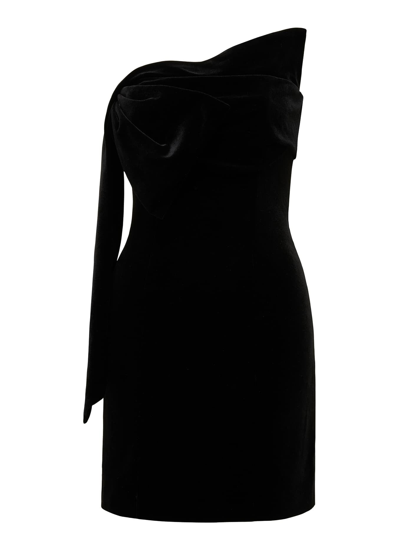 Maia Velvet Bow Mini Dress Black_mannequin