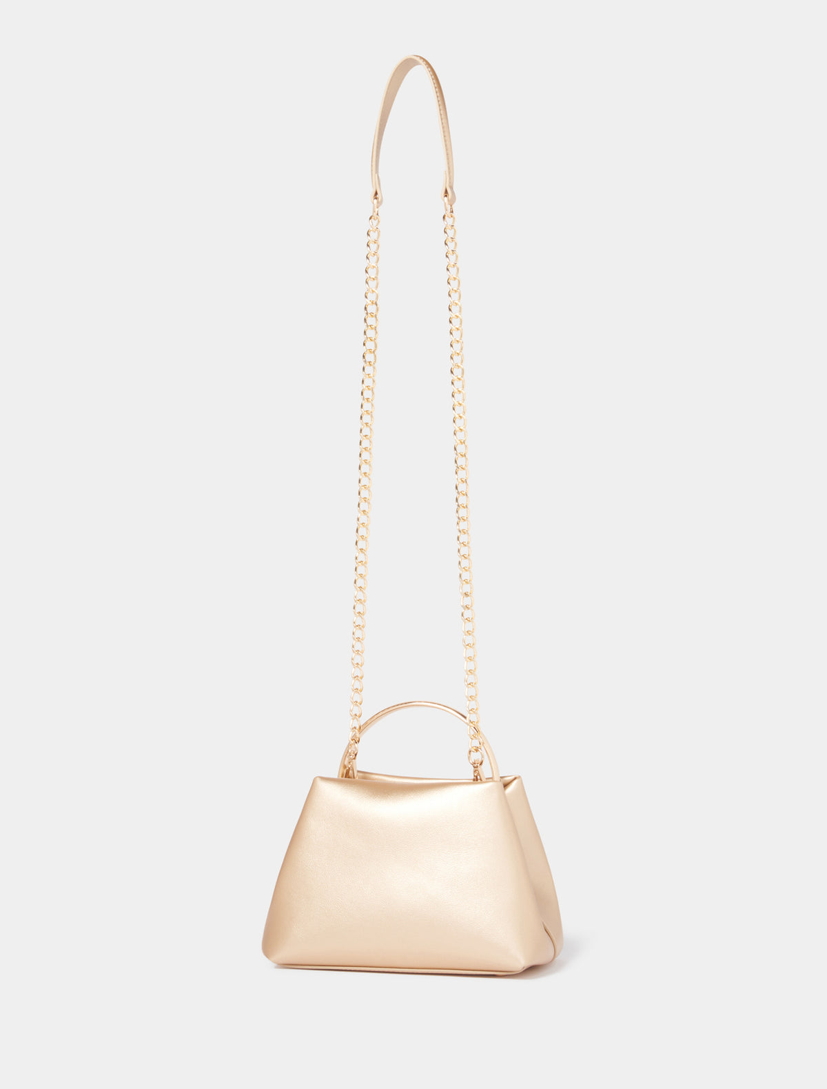 Signature Mackenzie Metal-Handle Mini Bag Gold_mannequin
