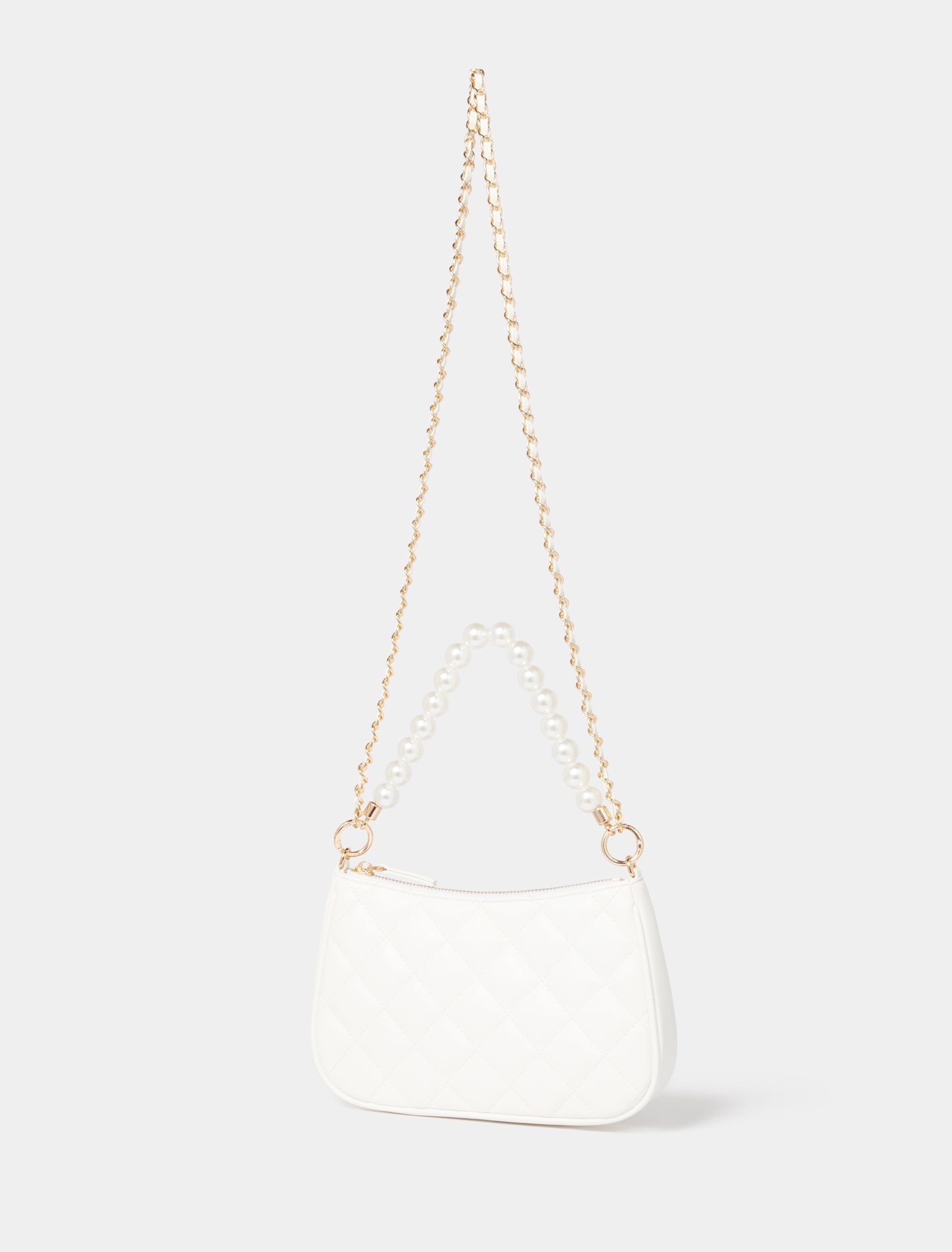 Penelope Quilt Shoulder Bag White_mannequin