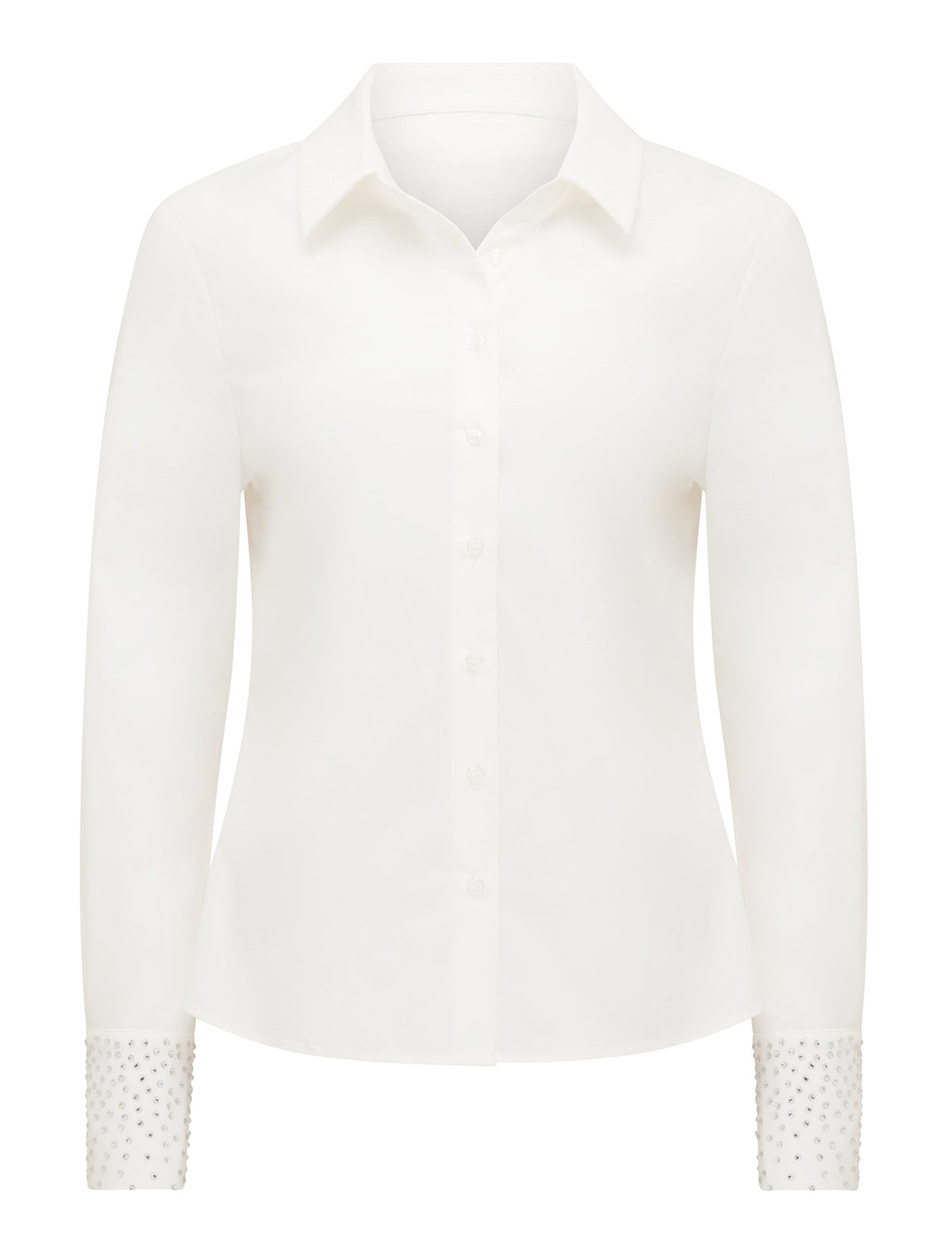 Honey Diamanté-Cuff Shirt Porcelain_mannequin