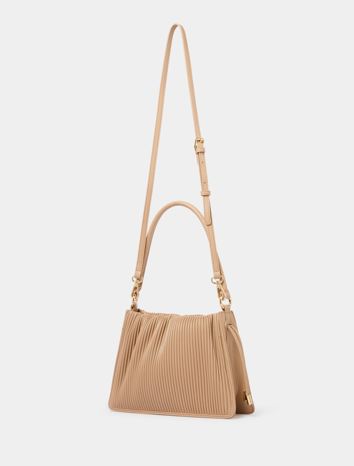 Palmer Medium Pleat Bag Mocha_mannequin