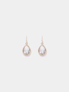 Goldie Glass Teardrop Earrings Gold/Crystal_mannequin