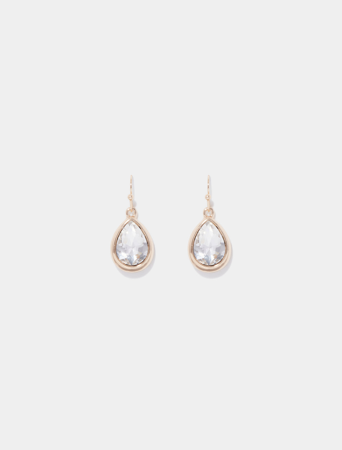 Goldie Glass Teardrop Earrings Gold/Crystal_mannequin