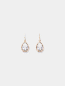 Goldie Glass Teardrop Earrings Gold/Crystal_mannequin