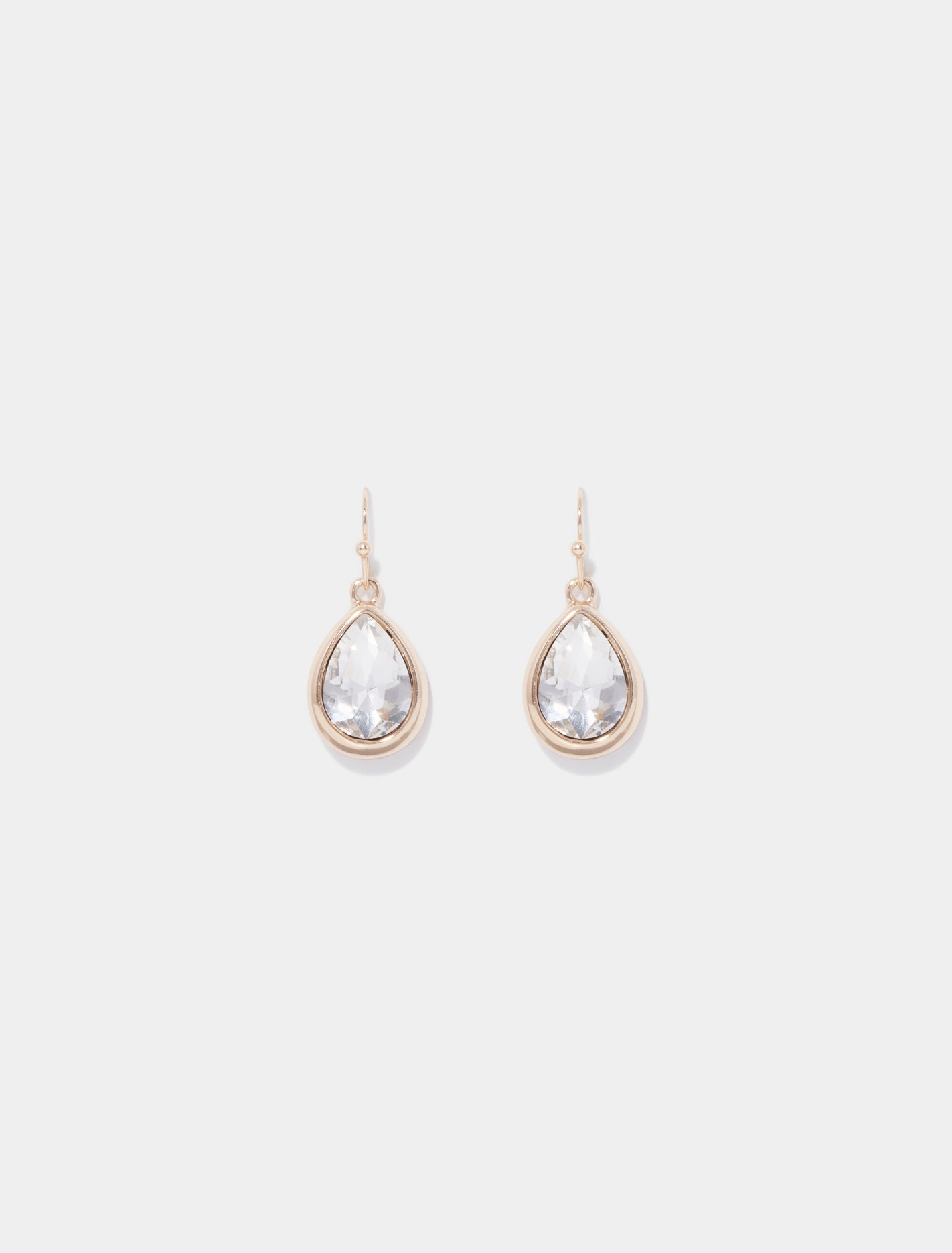 Goldie Glass Teardrop Earrings Gold/Crystal_mannequin